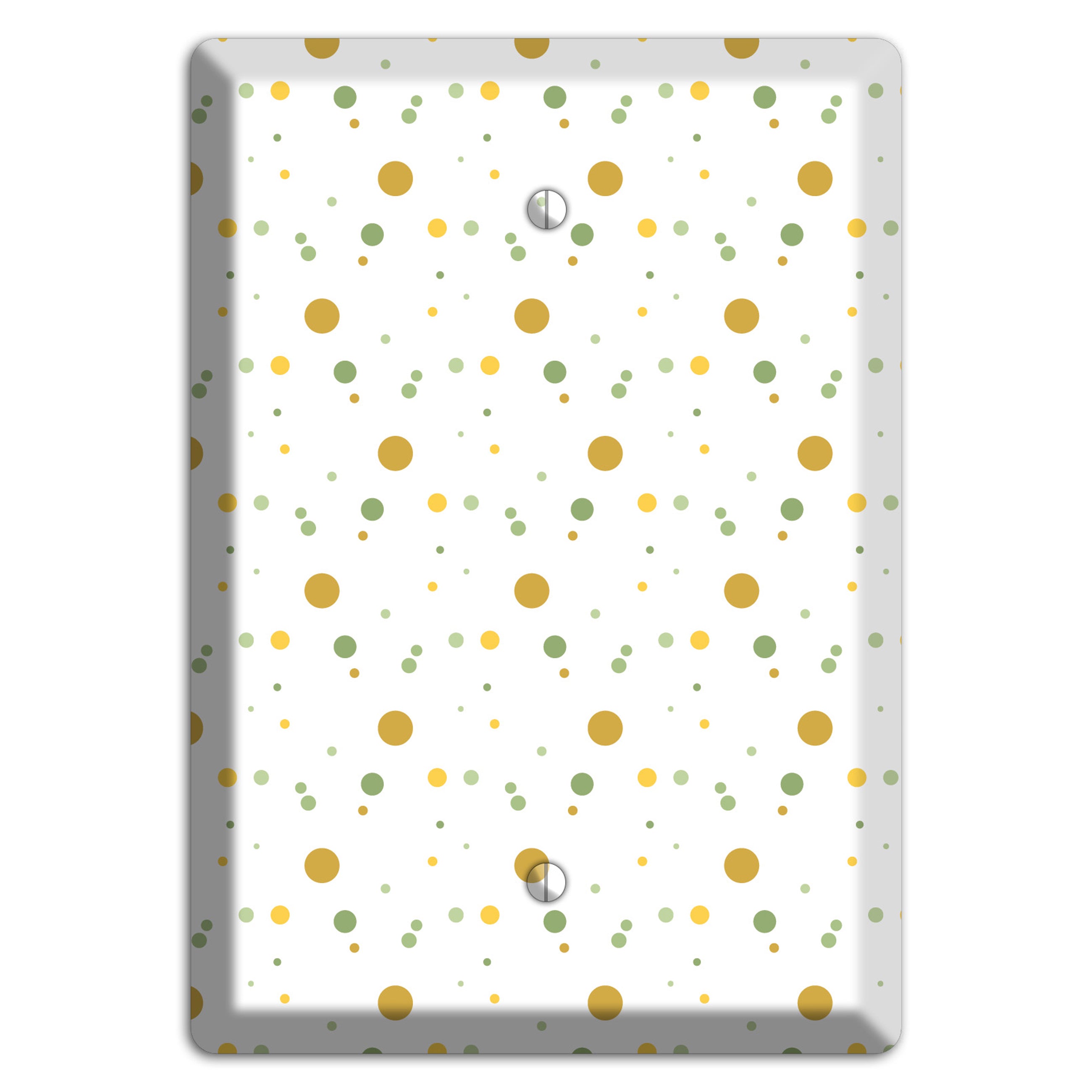 White with Multi Olive Tiny Dots Blank Wallplate