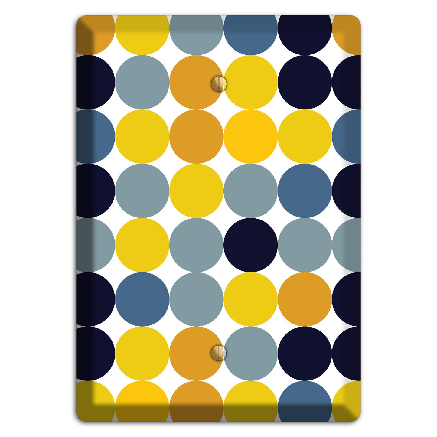 Multi Yellow and Blue Dots Blank Wallplate