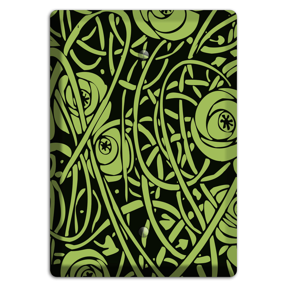 Green Deco Floral Blank Wallplate