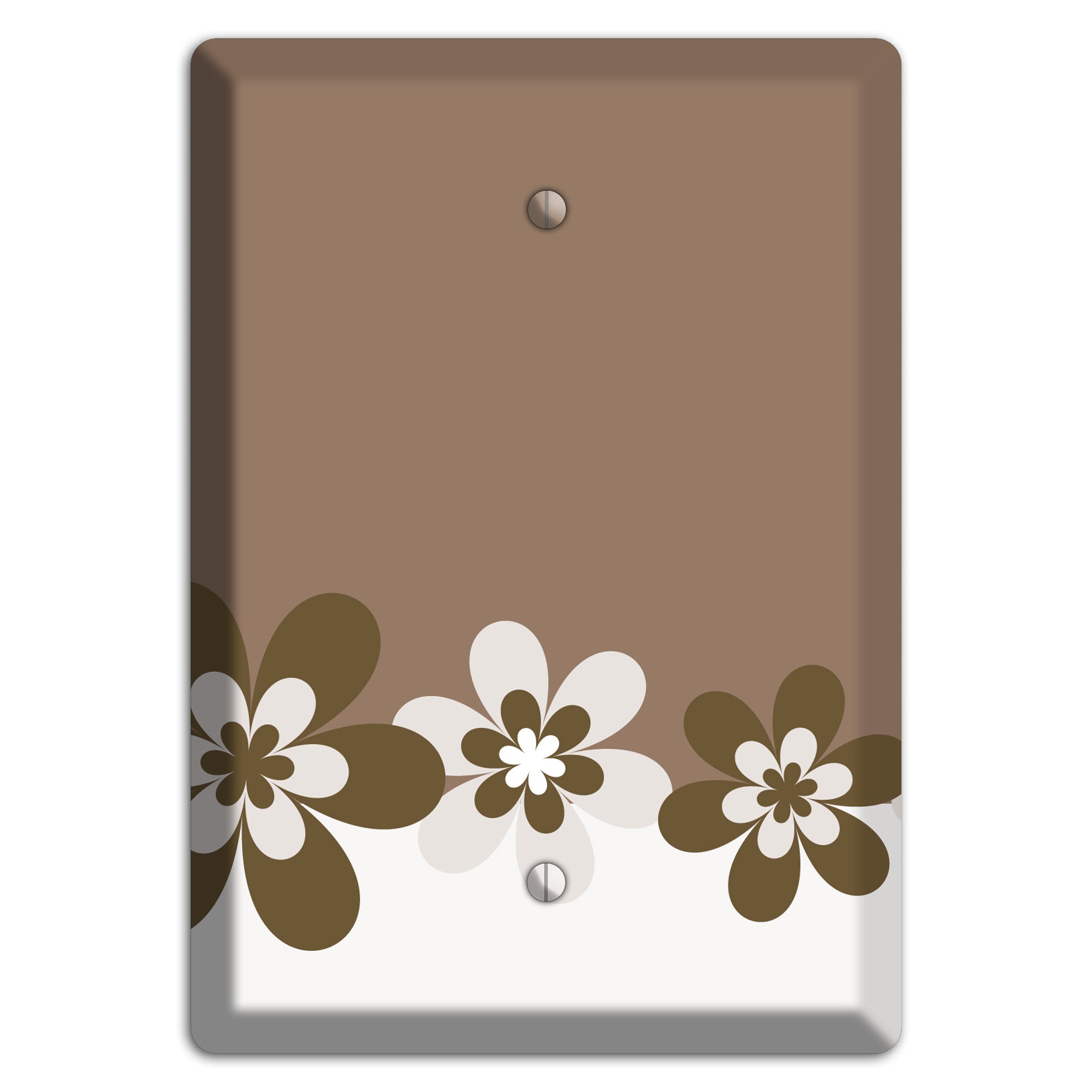 Brown Hippie Flowers Blank Wallplate