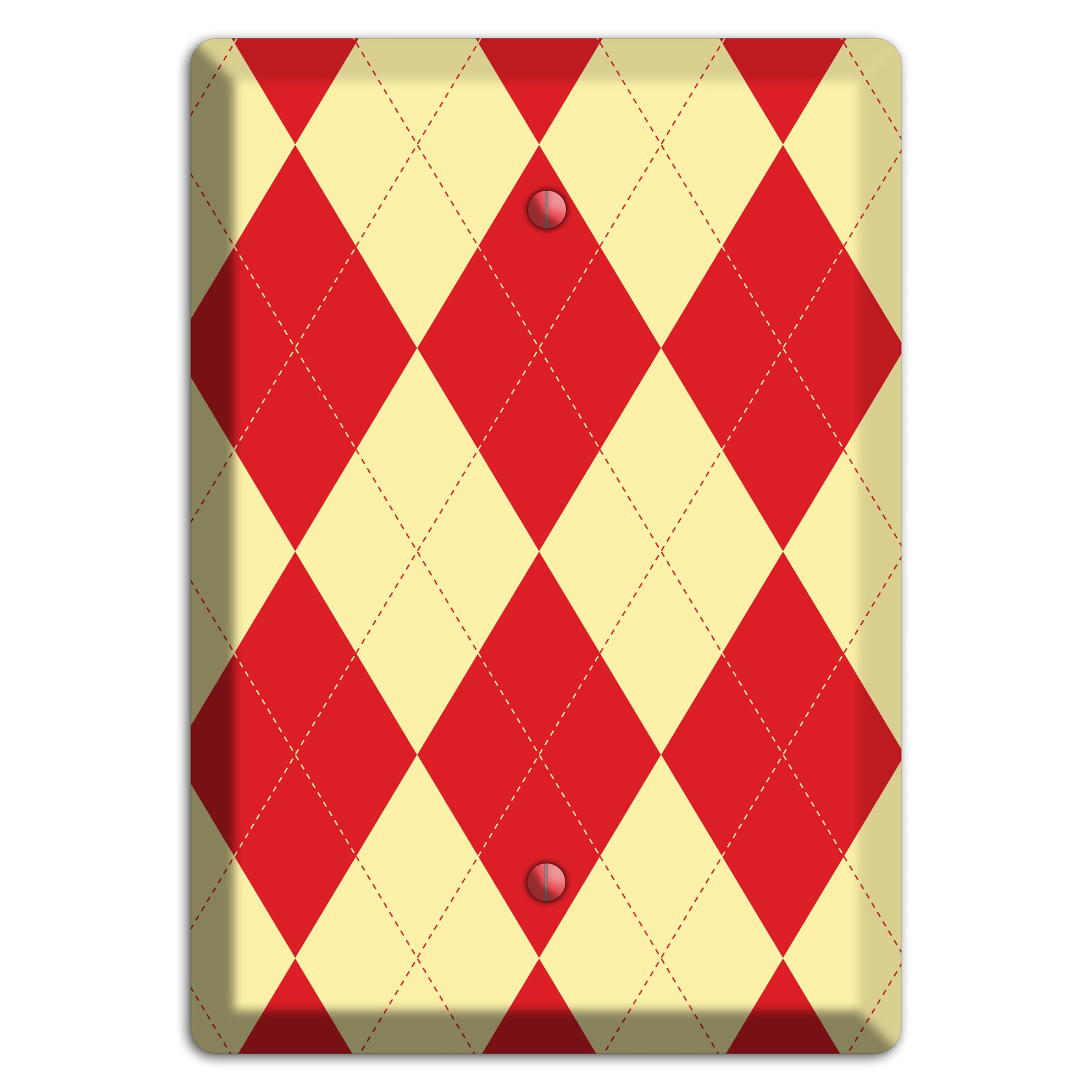 Orange and Yellow Argyle Blank Wallplate