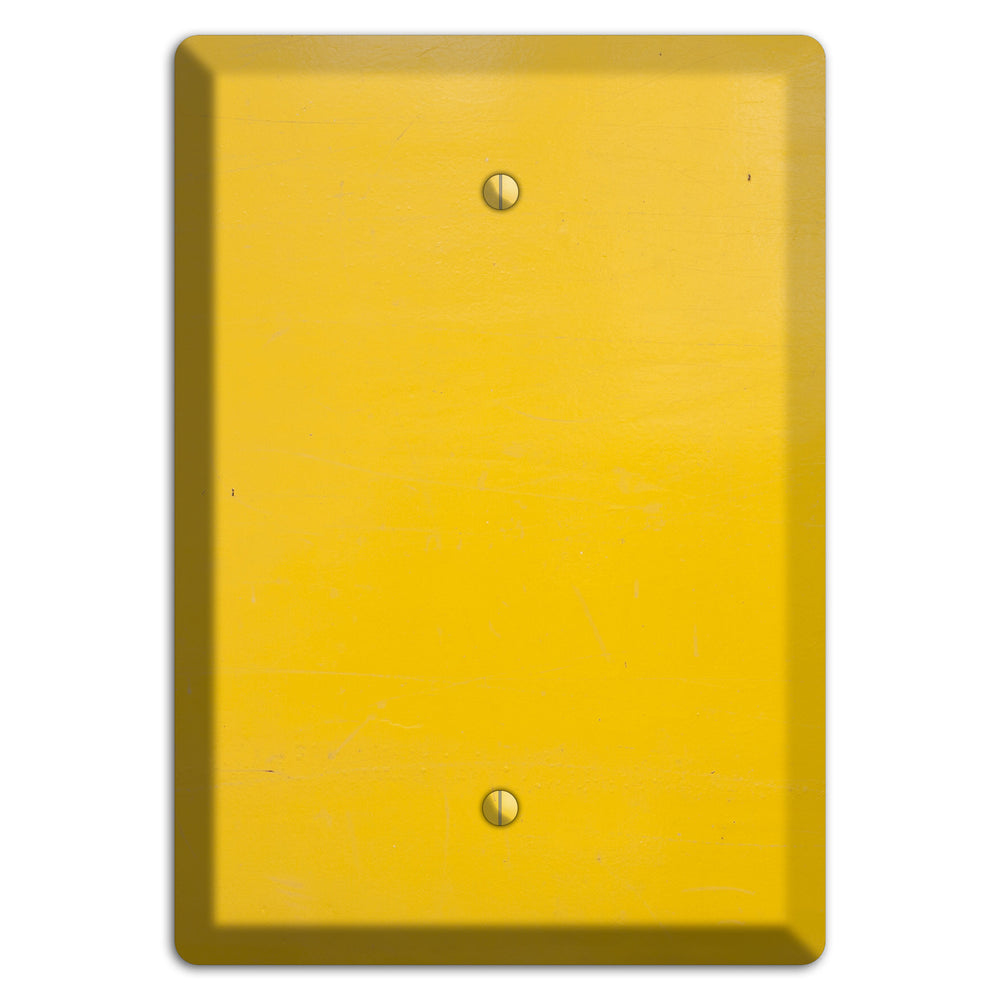 Bright Yellow Concrete Blank Wallplate
