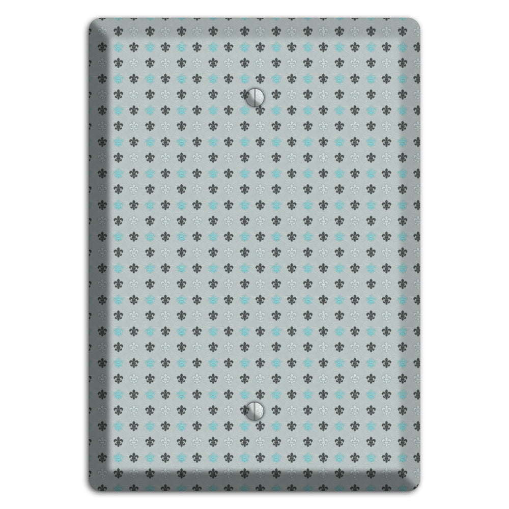 Dusty Blue with Fleur de Lis Blank Wallplate
