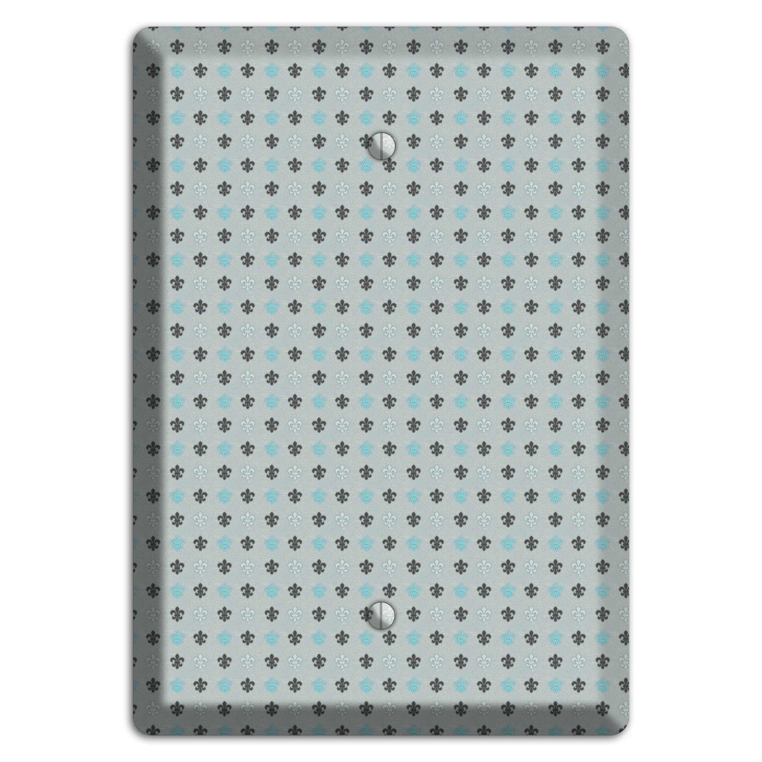 Dusty Blue with Fleur de Lis Blank Wallplate