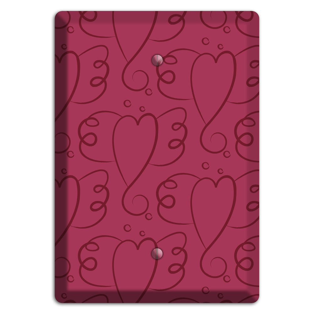 Fuschia Winged Hearts Blank Wallplate