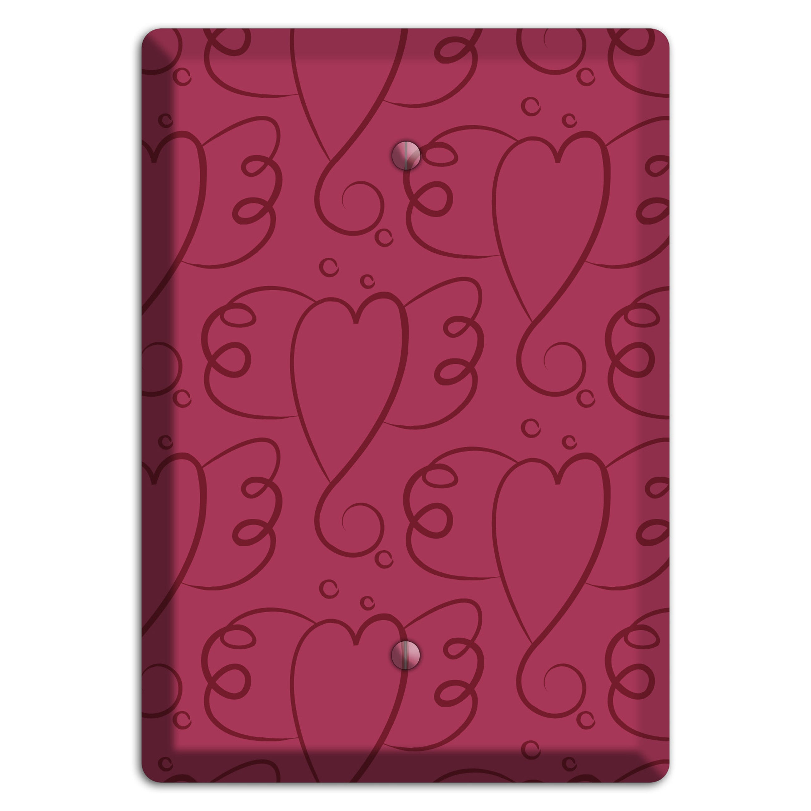 Fuschia Winged Hearts Blank Wallplate