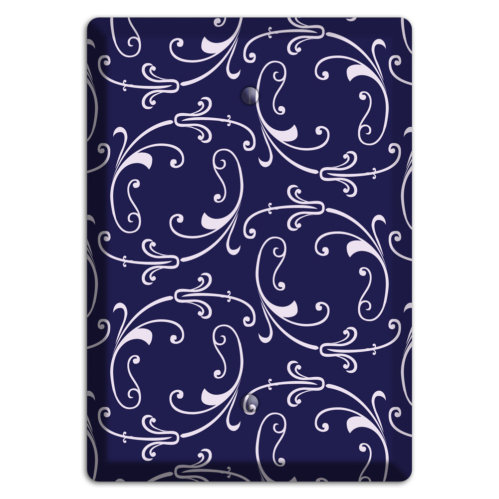 Navy Victorian Sprig Blank Wallplate