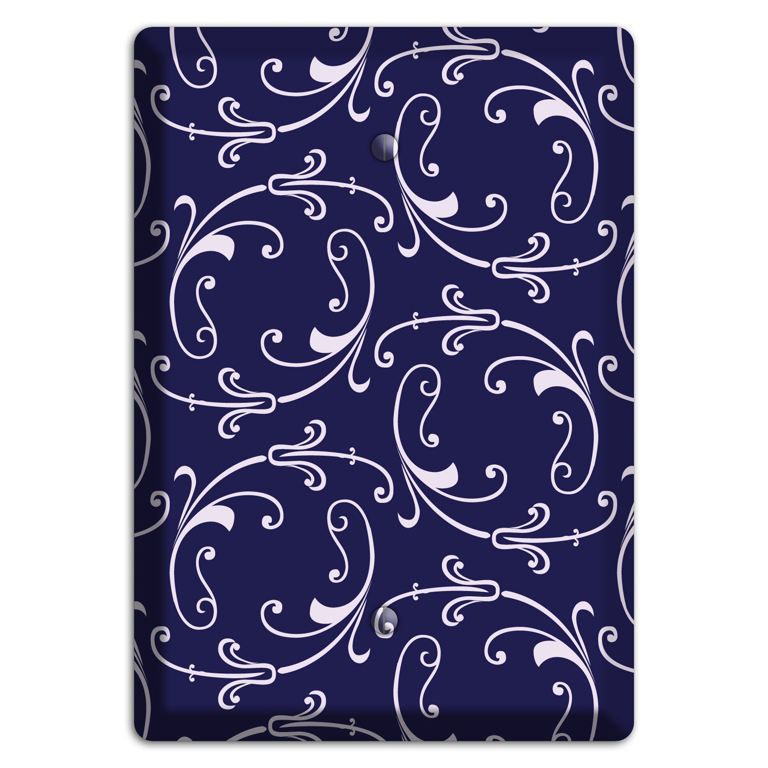 Navy Victorian Sprig Blank Wallplate