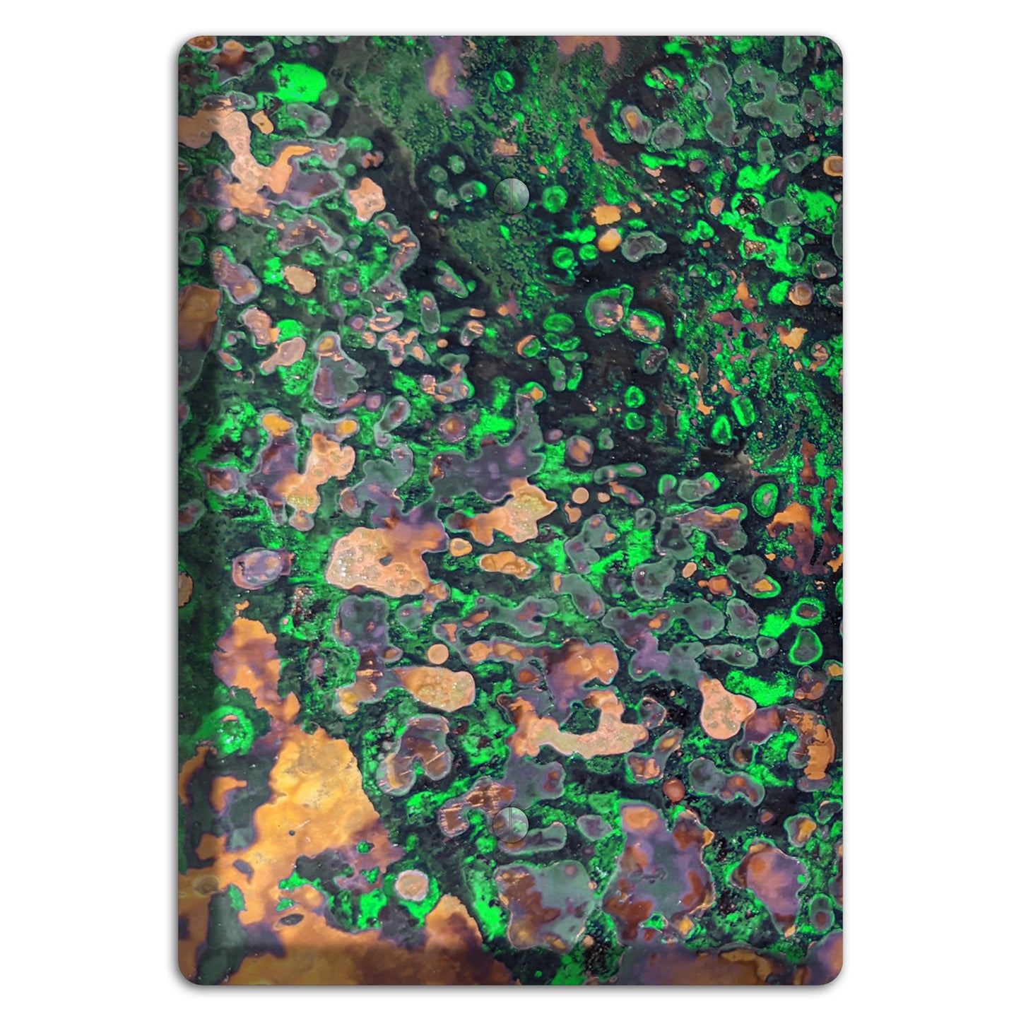 Copper Verdigris Single Blank Cover Plate