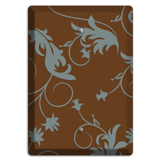 Brown and Grey Victorian Sprig Blank Wallplate
