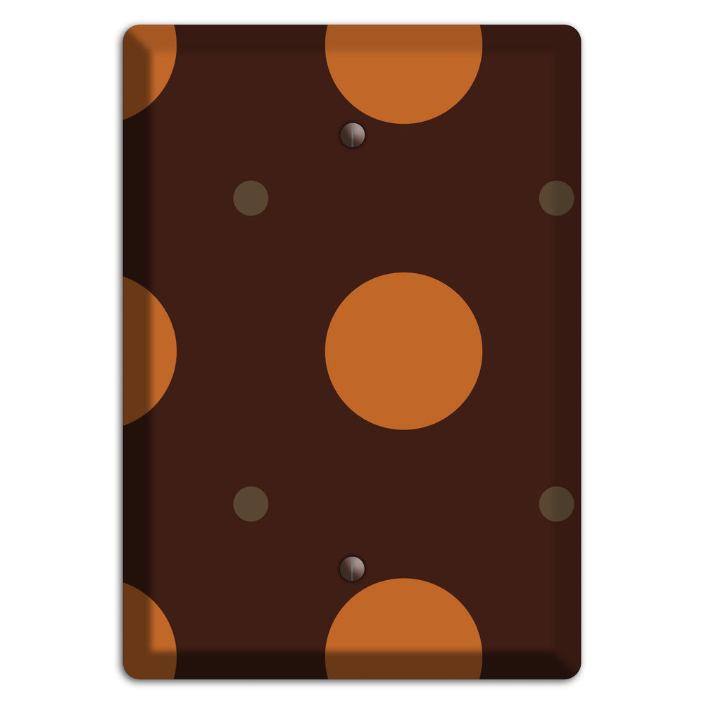 Brown with Umber and Brown Multi Tiled Medium Dots Blank Wallplate