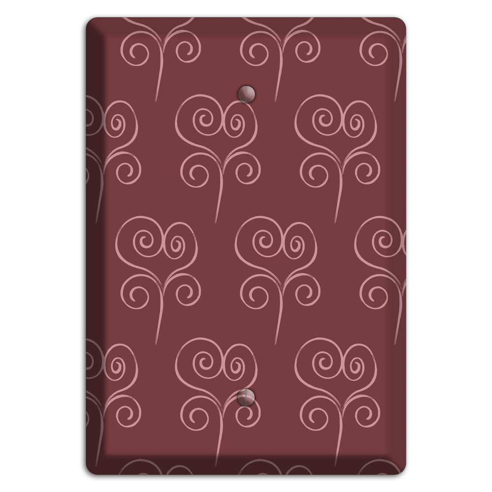 Maroon Scroll Heart Blank Wallplate