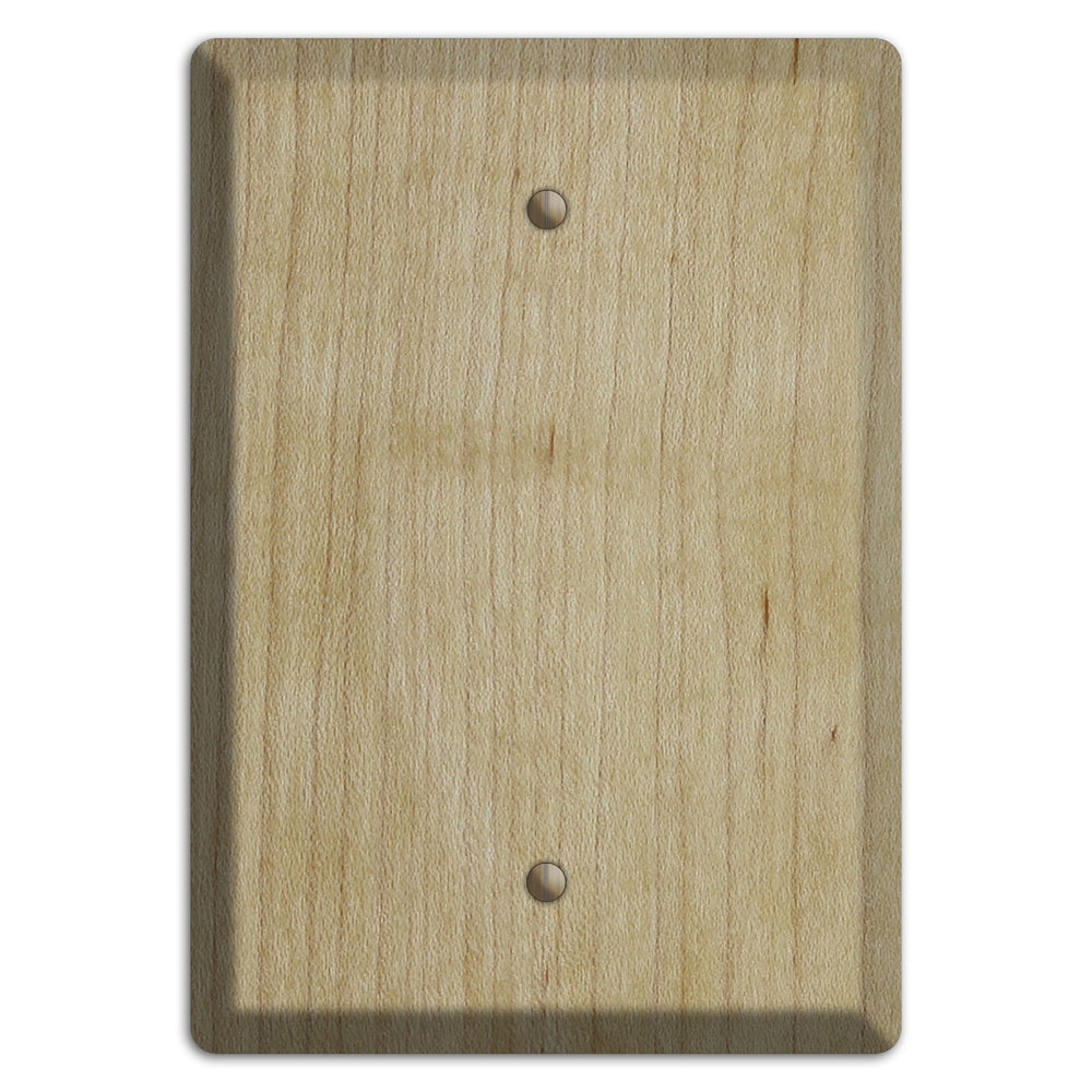 Unfinished Maple Wood Single Blank Cover Plate