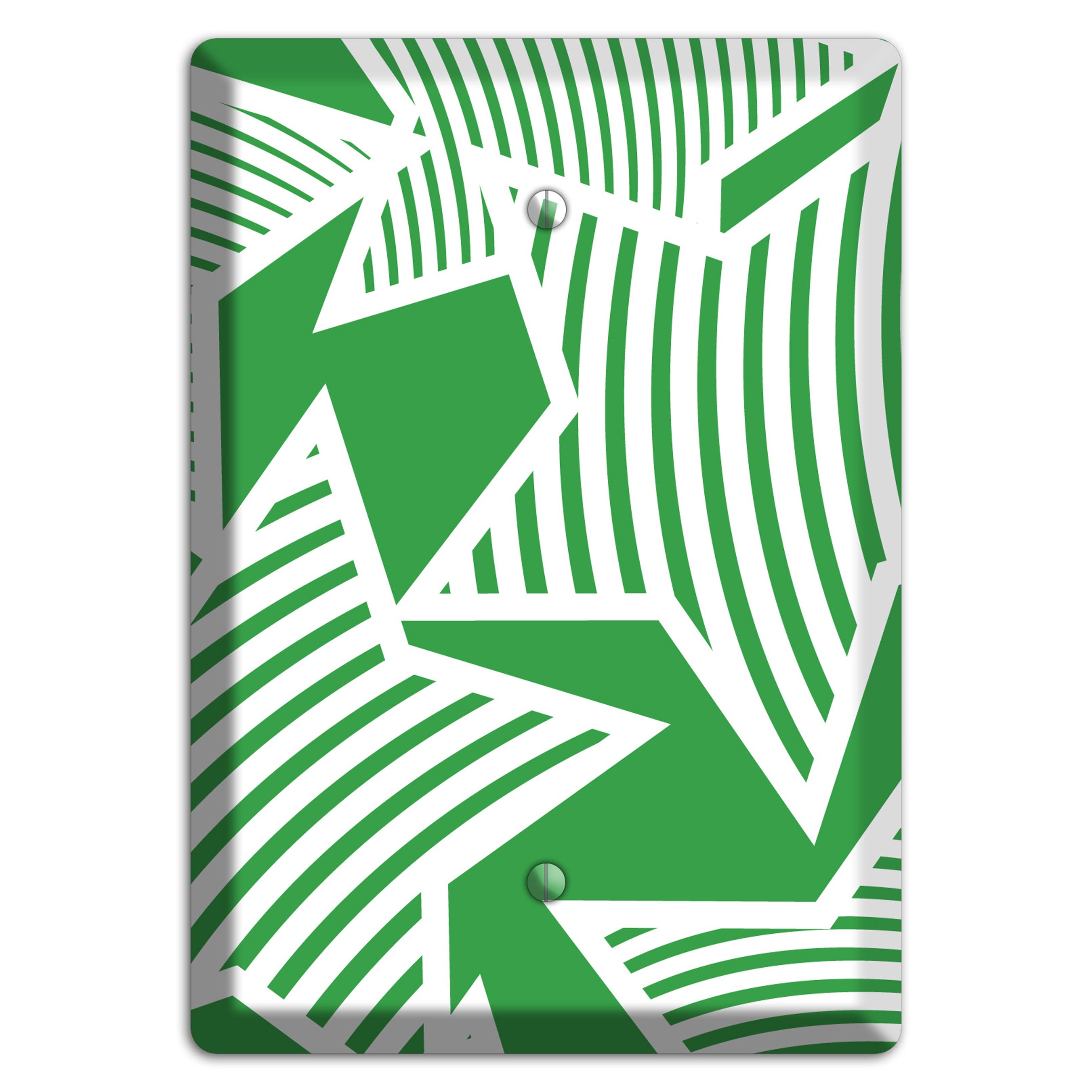Green with Large White Stars Blank Wallplate
