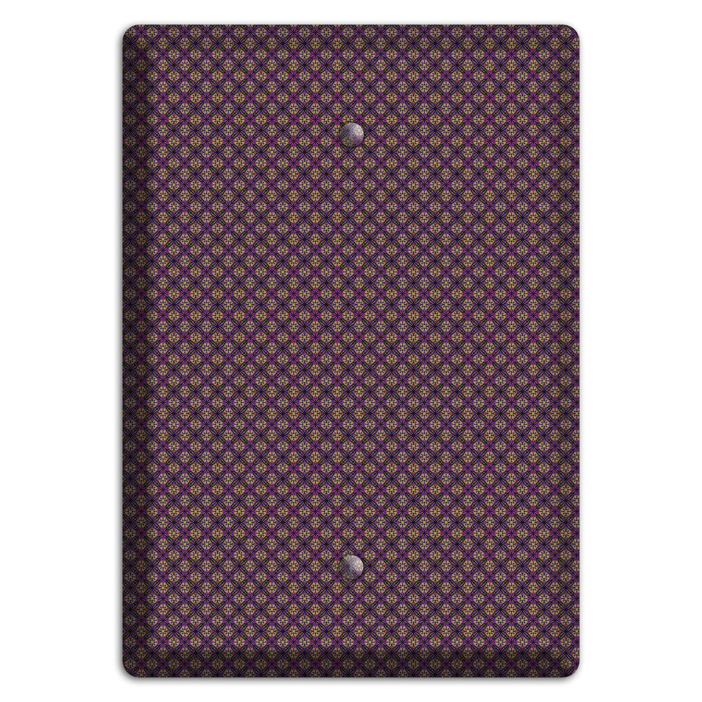 Brown and Purple Tiny Arabesque Blank Wallplate