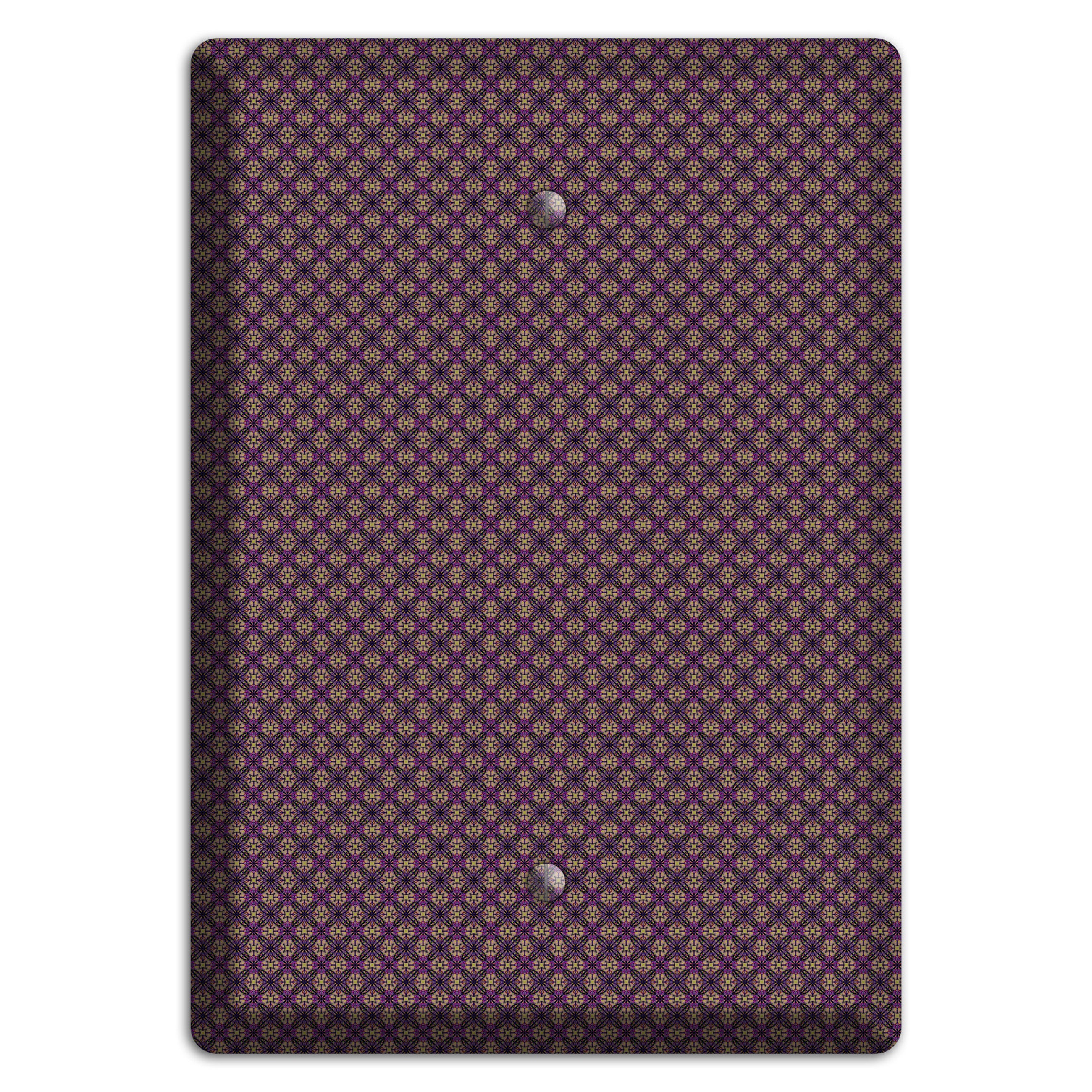 Brown and Purple Tiny Arabesque Blank Wallplate