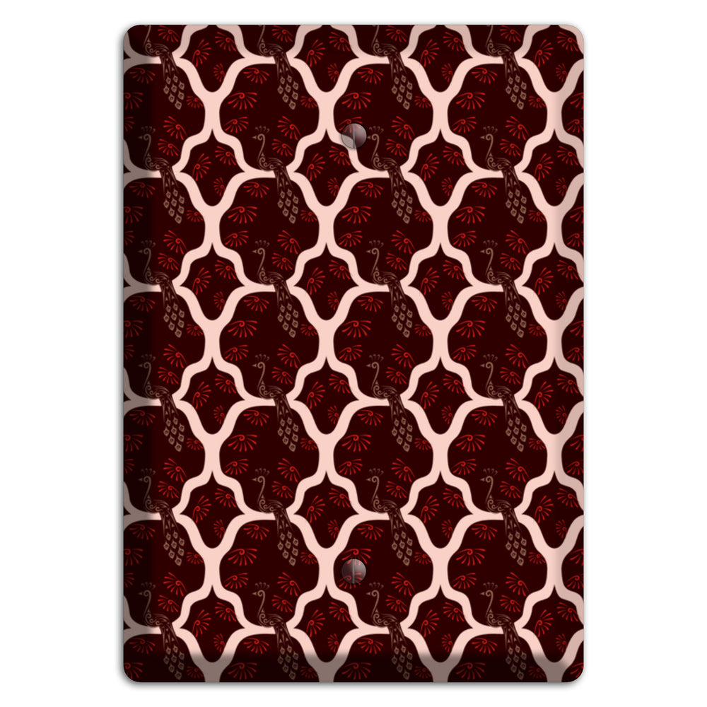 Dark Quatrefoil Peacock Blank Wallplate