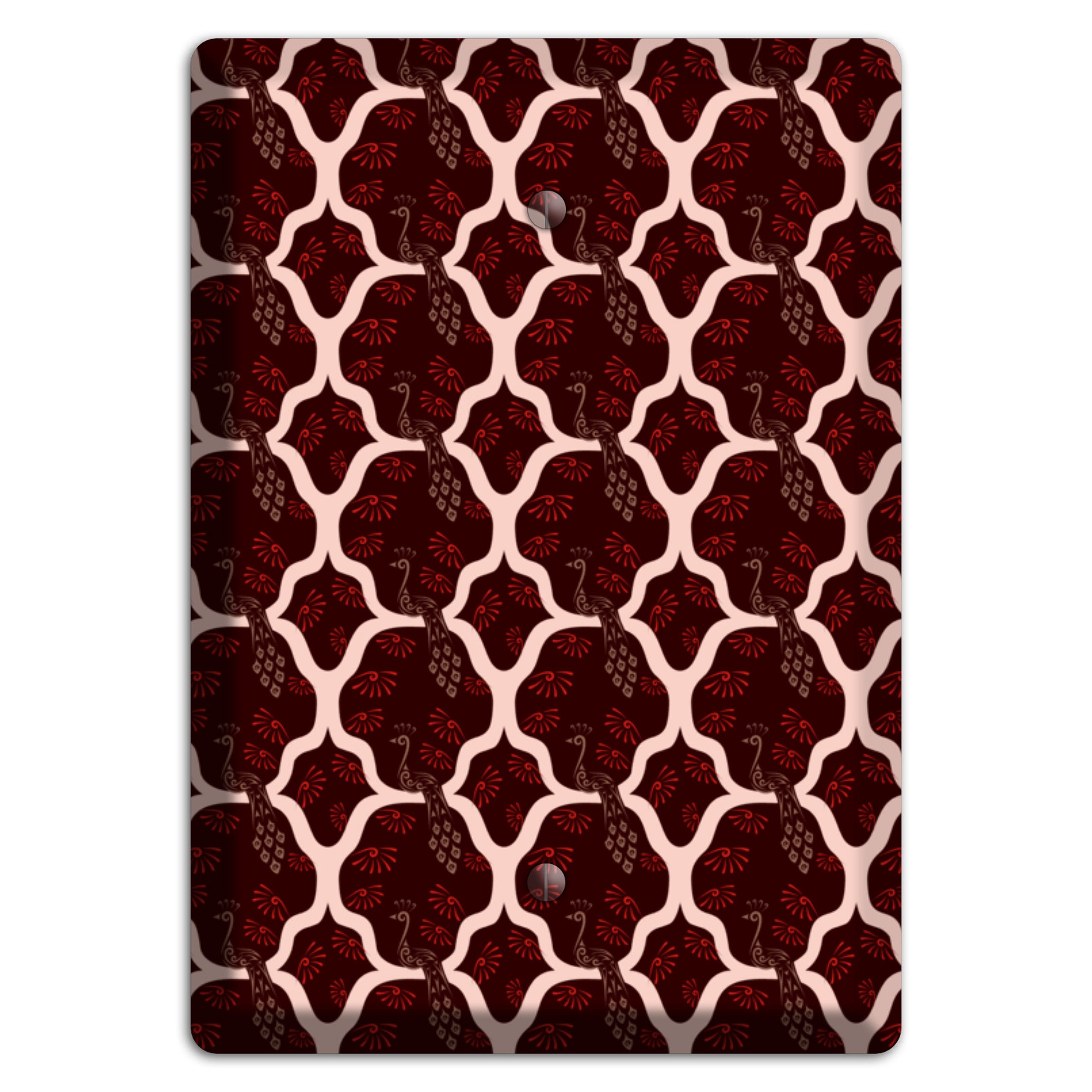 Dark Quatrefoil Peacock Blank Wallplate