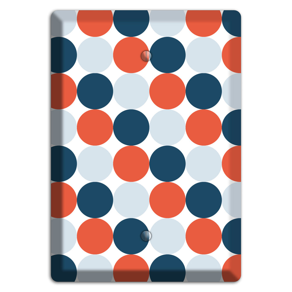 Multi Blue Red Tiled Dots Blank Wallplate