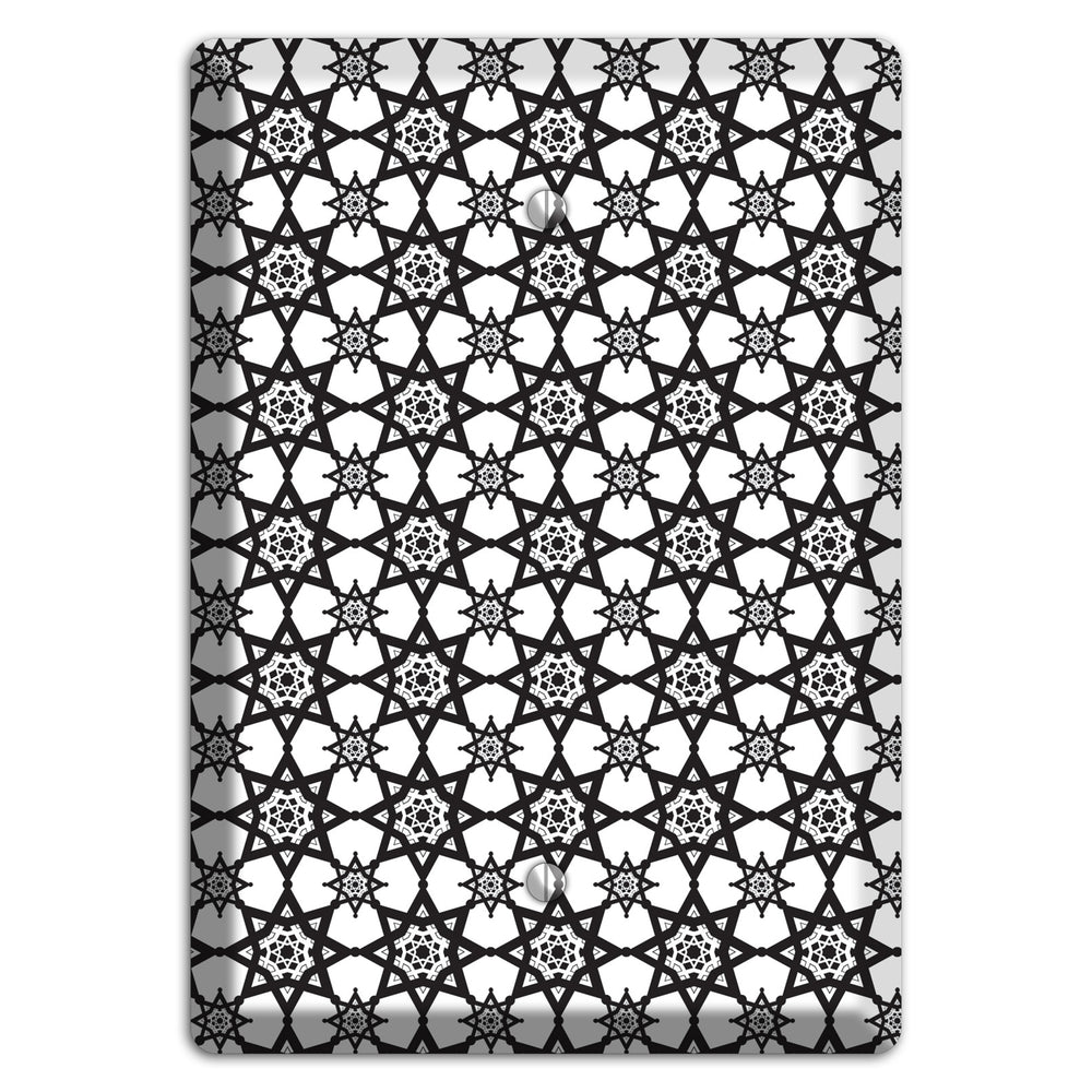 White and Black Arabesque Blank Wallplate