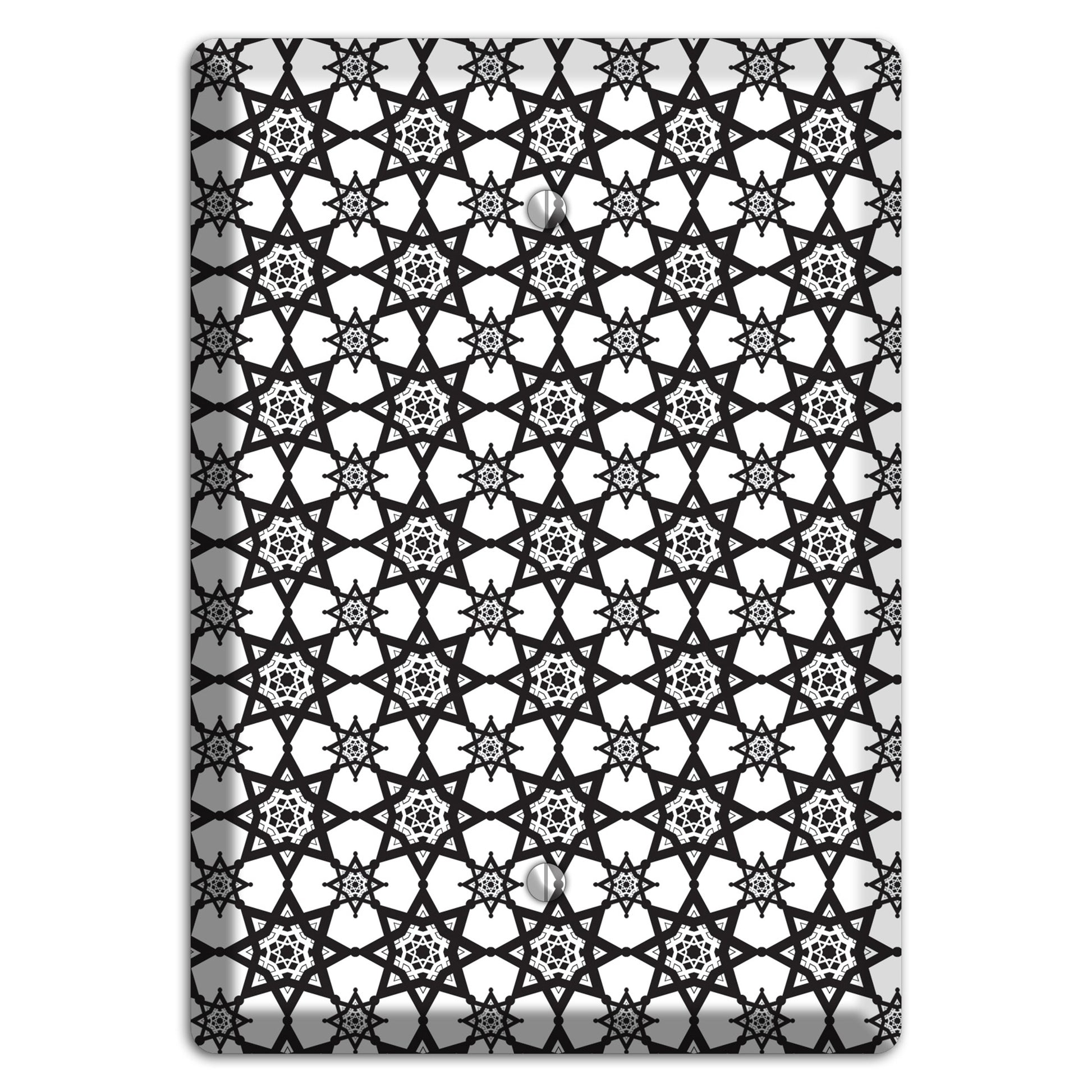 White and Black Arabesque Blank Wallplate