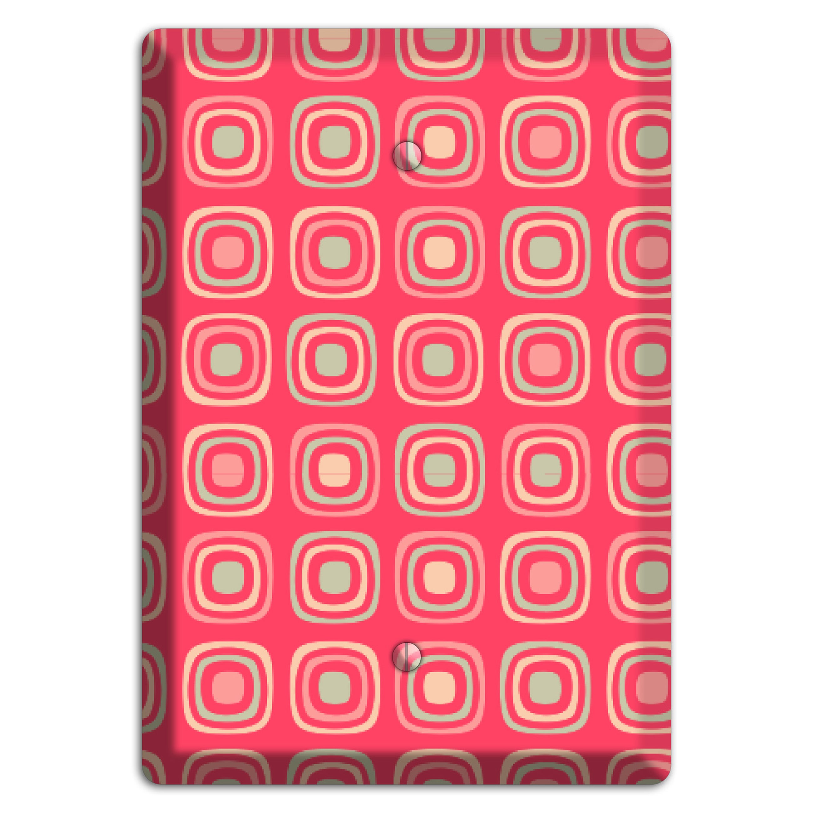 Multo Pink Retro Squares Blank Wallplate