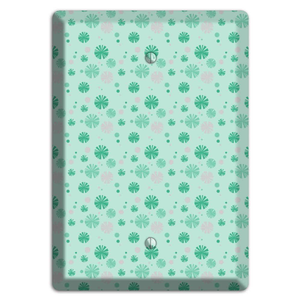 Multi Aqua and Grey Retro Burst Blank Wallplate