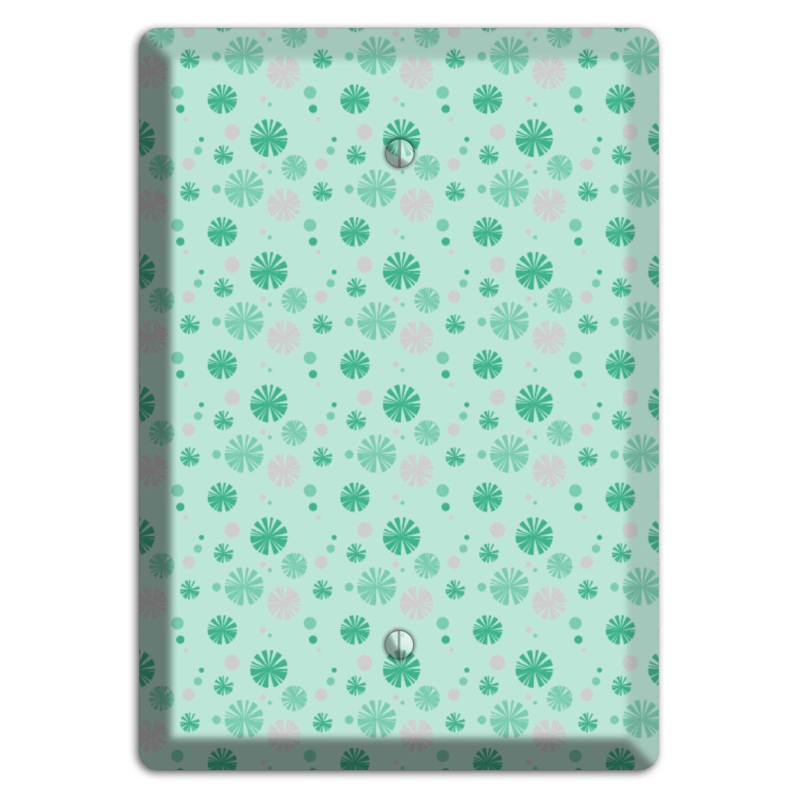 Multi Aqua and Grey Retro Burst Blank Wallplate