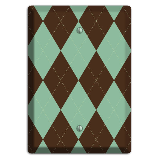 Green and Brown Argyle Blank Wallplate