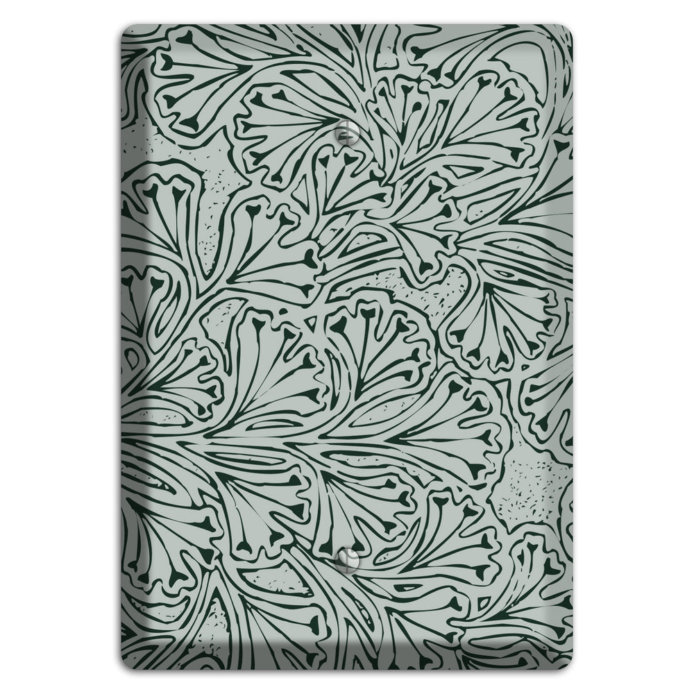 Deco Grey Interlocking Floral Blank Wallplate