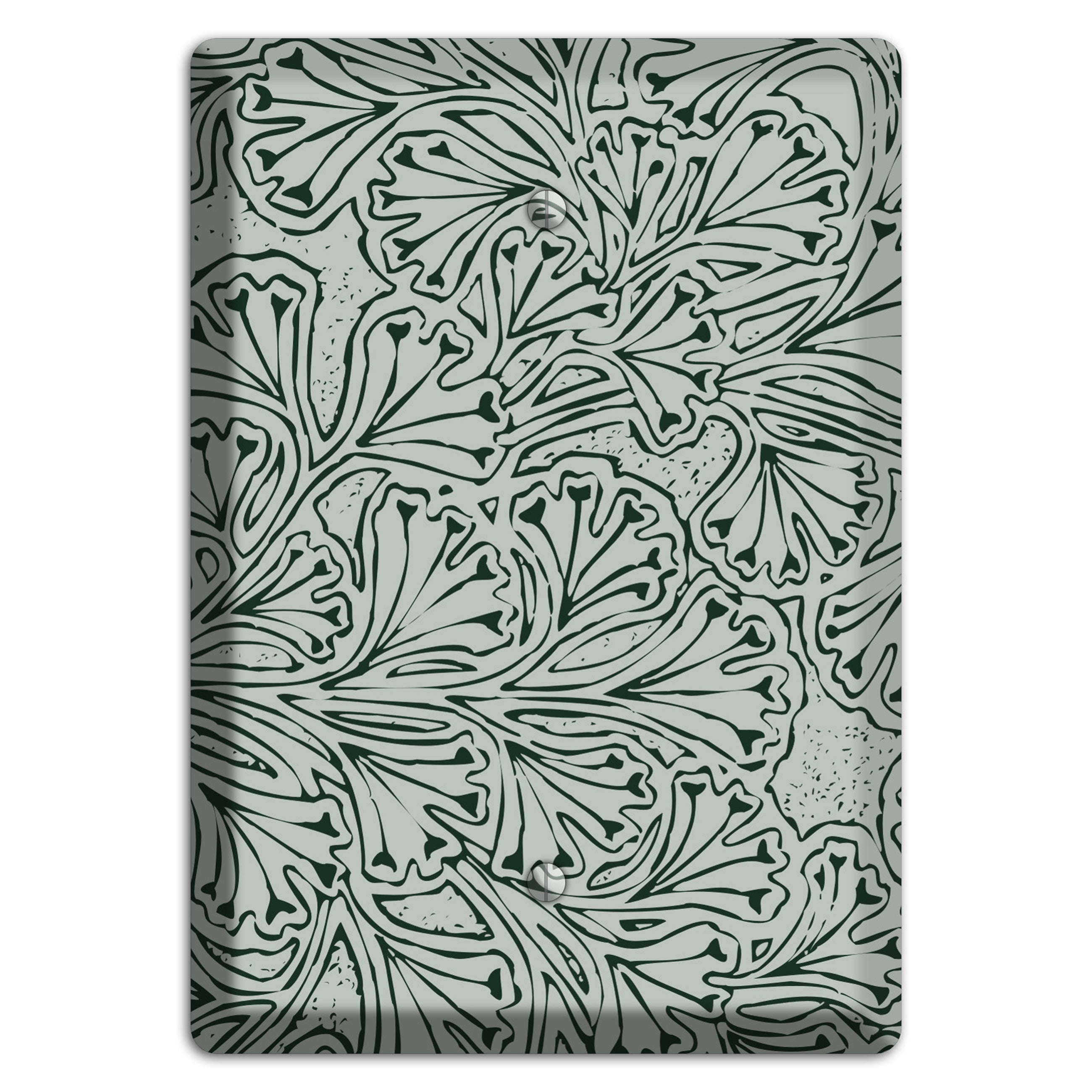 Deco Grey Interlocking Floral Blank Wallplate