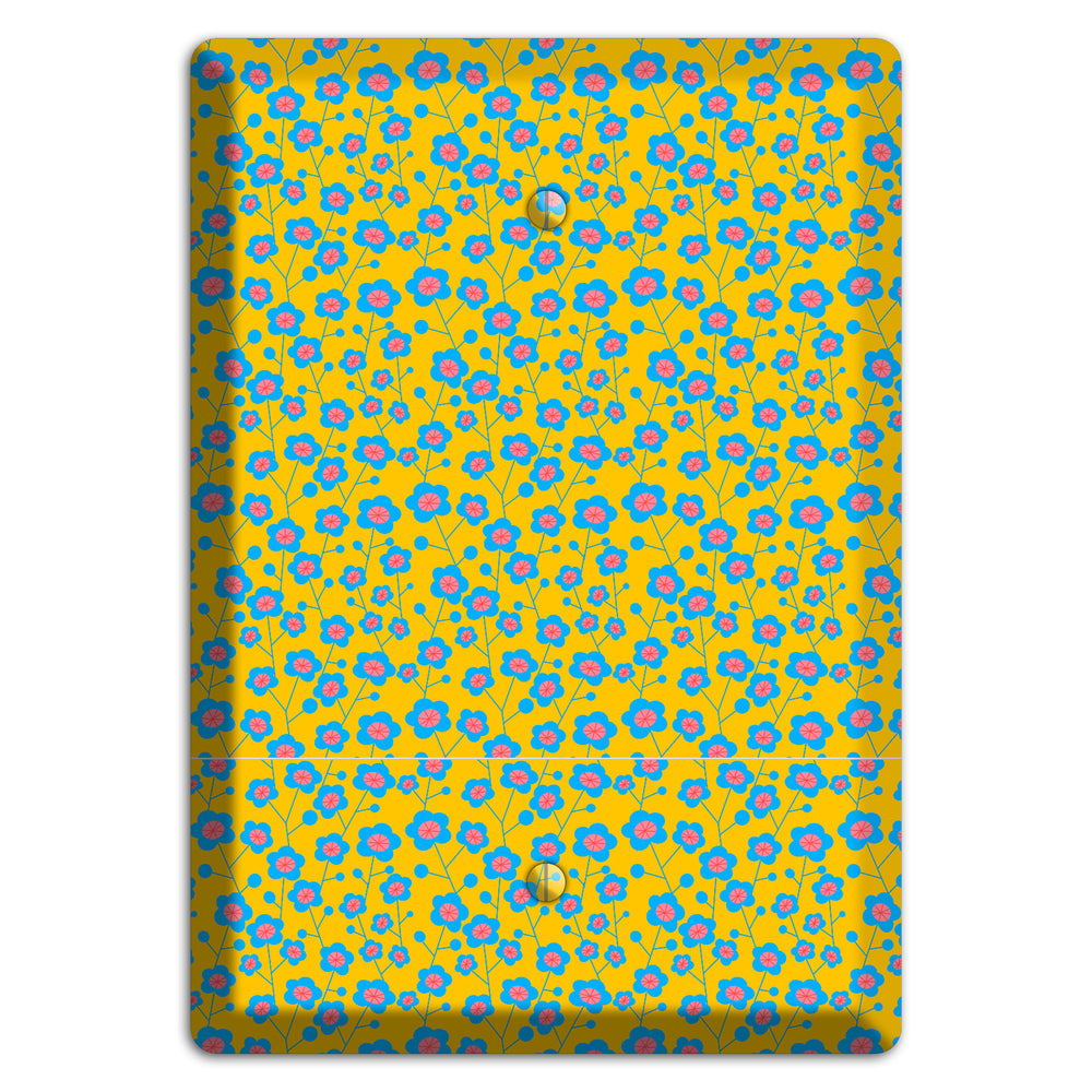 Yellow Blue Pink Calico Blank Wallplate