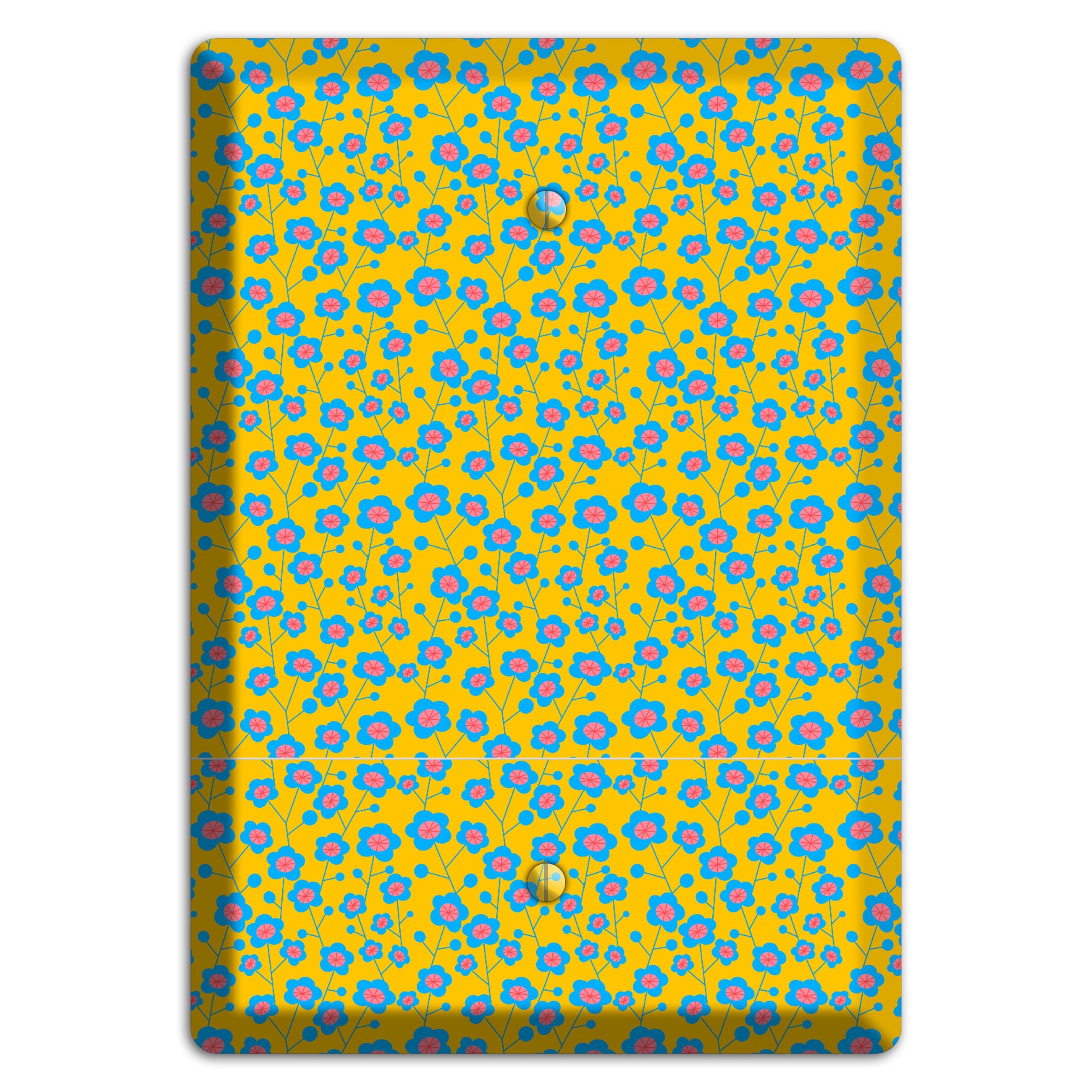 Yellow Blue Pink Calico Blank Wallplate