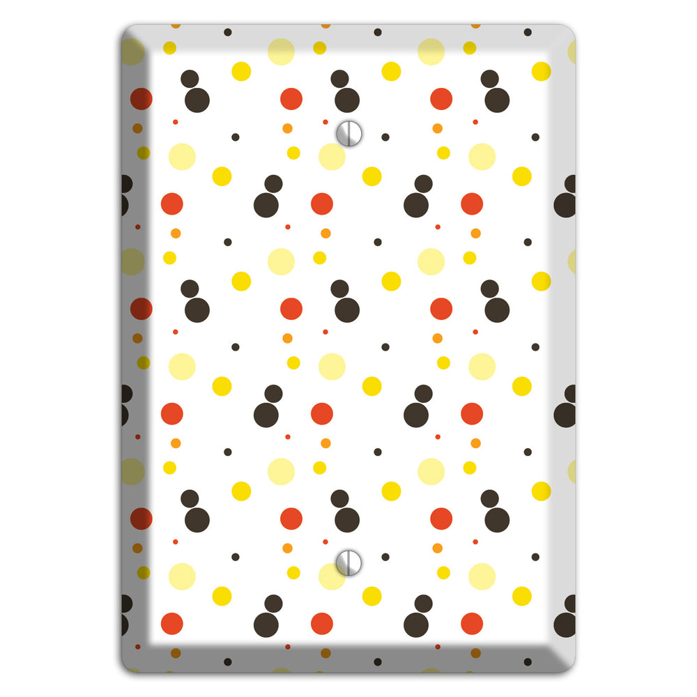White With Black Maroon Olive Tiny Dots Blank Wallplate