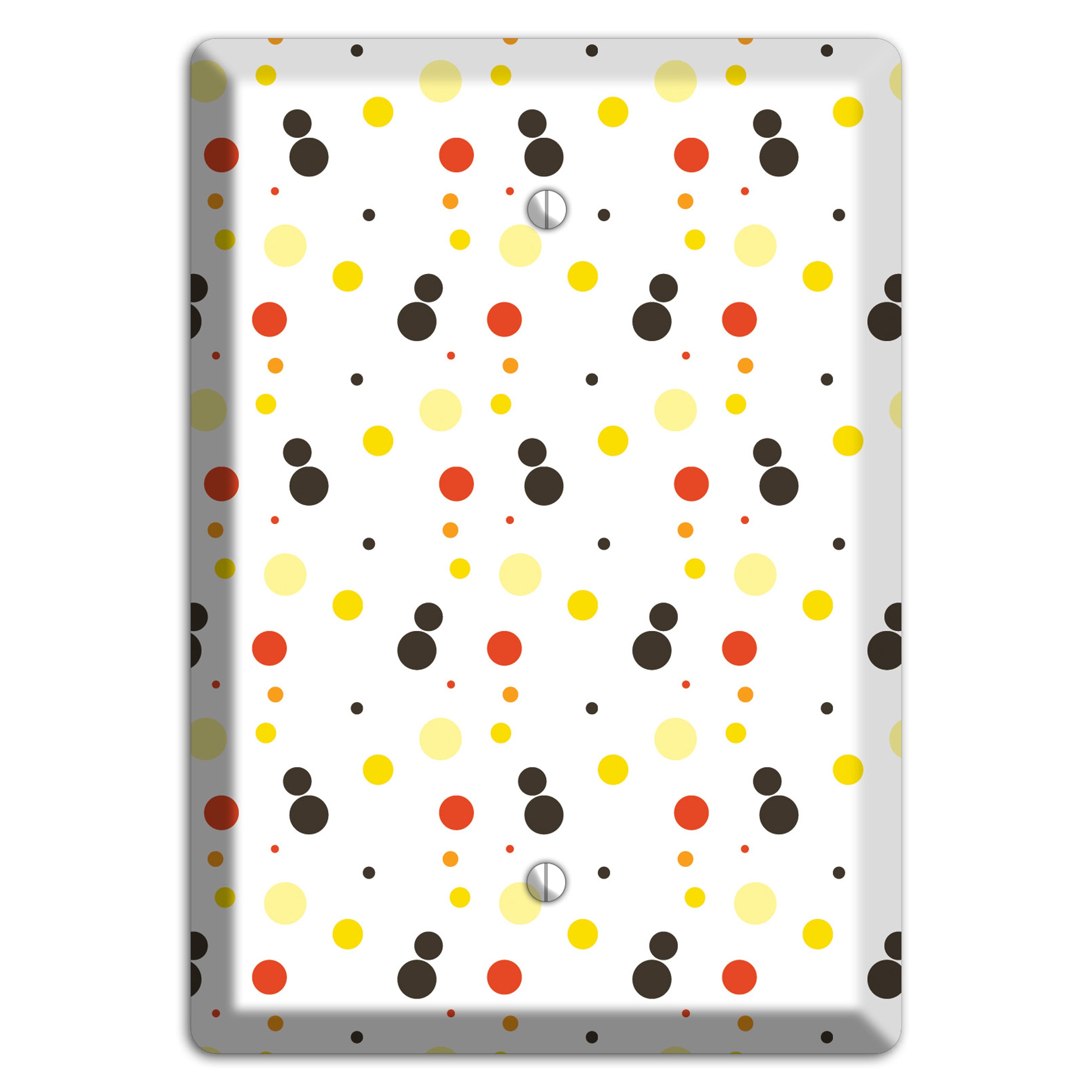 White With Black Maroon Olive Tiny Dots Blank Wallplate