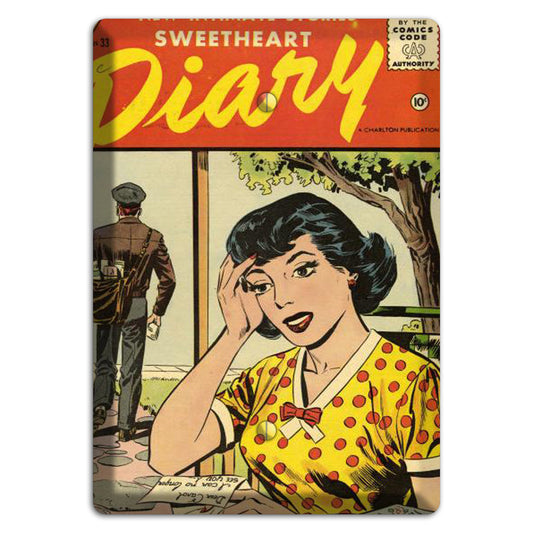 Diary Vintage Comics Blank Wallplate