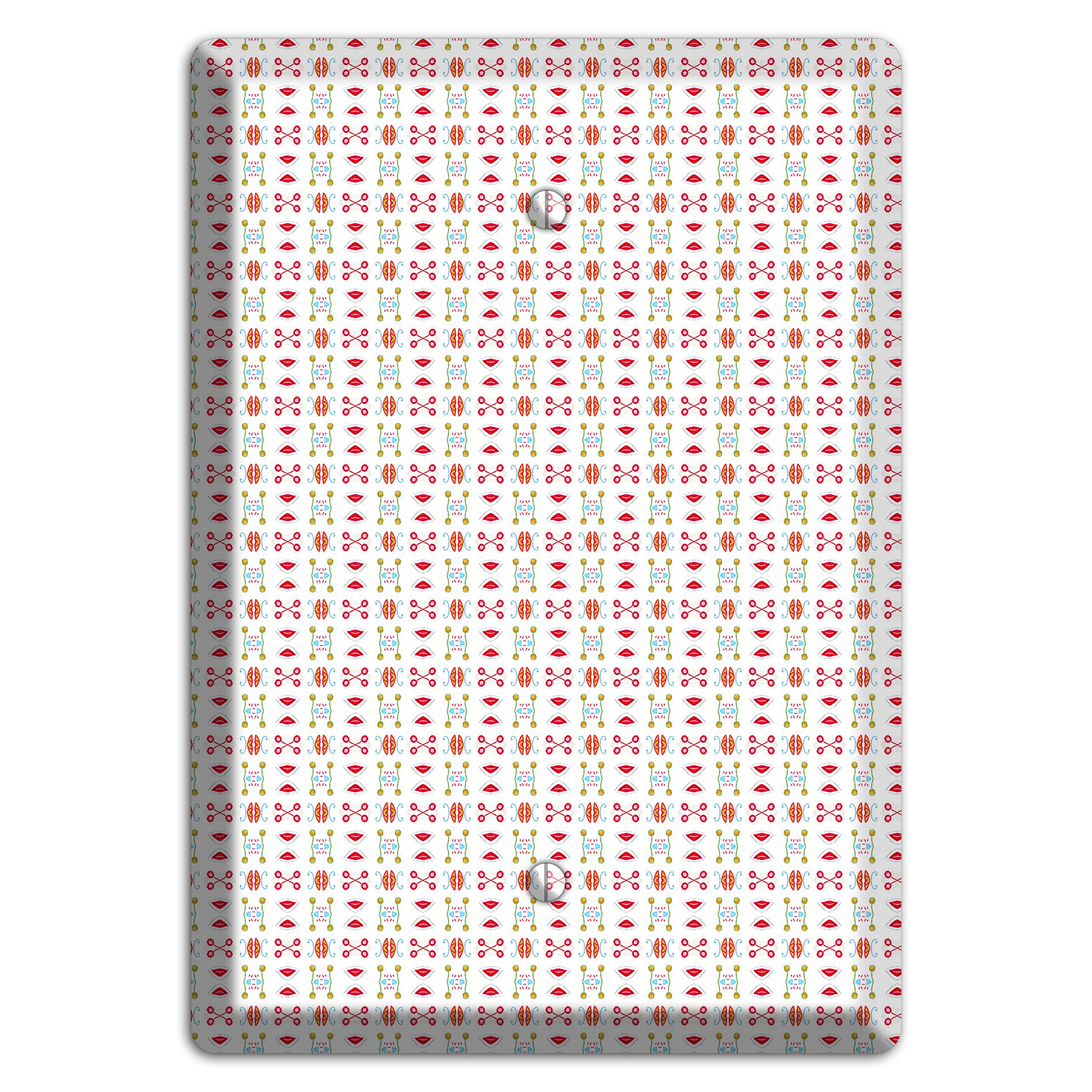 White Red Blue Olive Retro Blank Wallplate