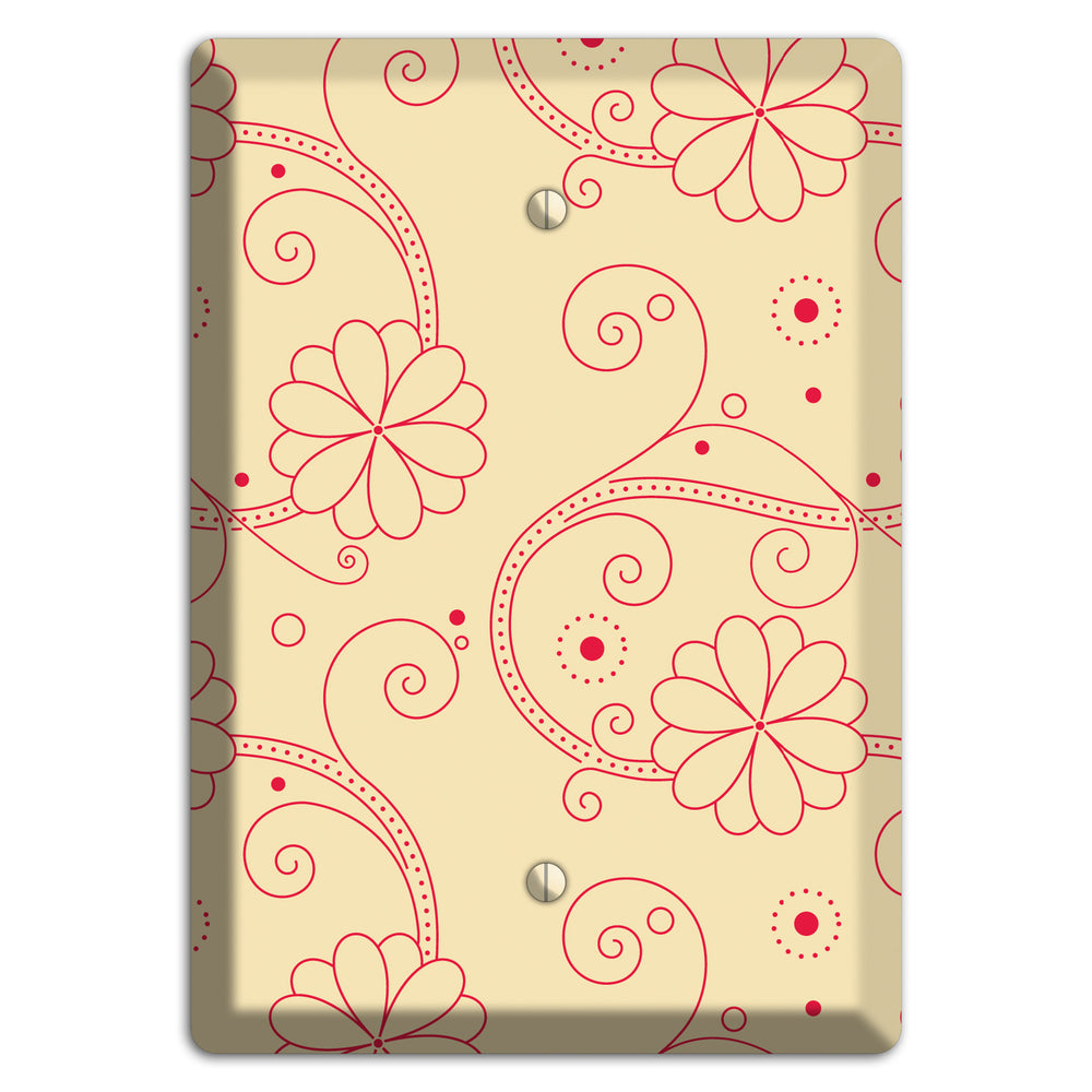 Off White Floral Swirl Blank Wallplate
