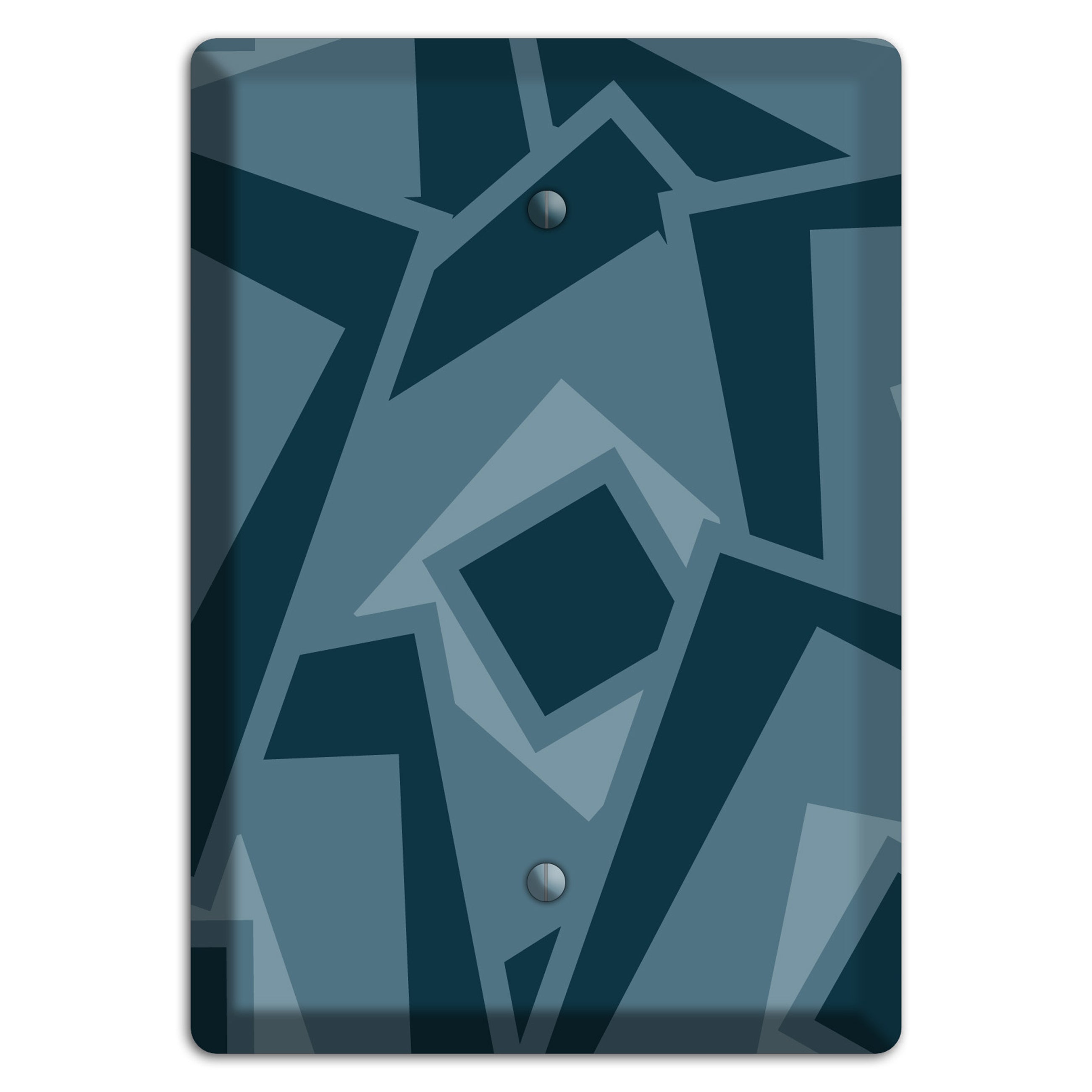 Blue-grey Retro Cubist Blank Wallplate
