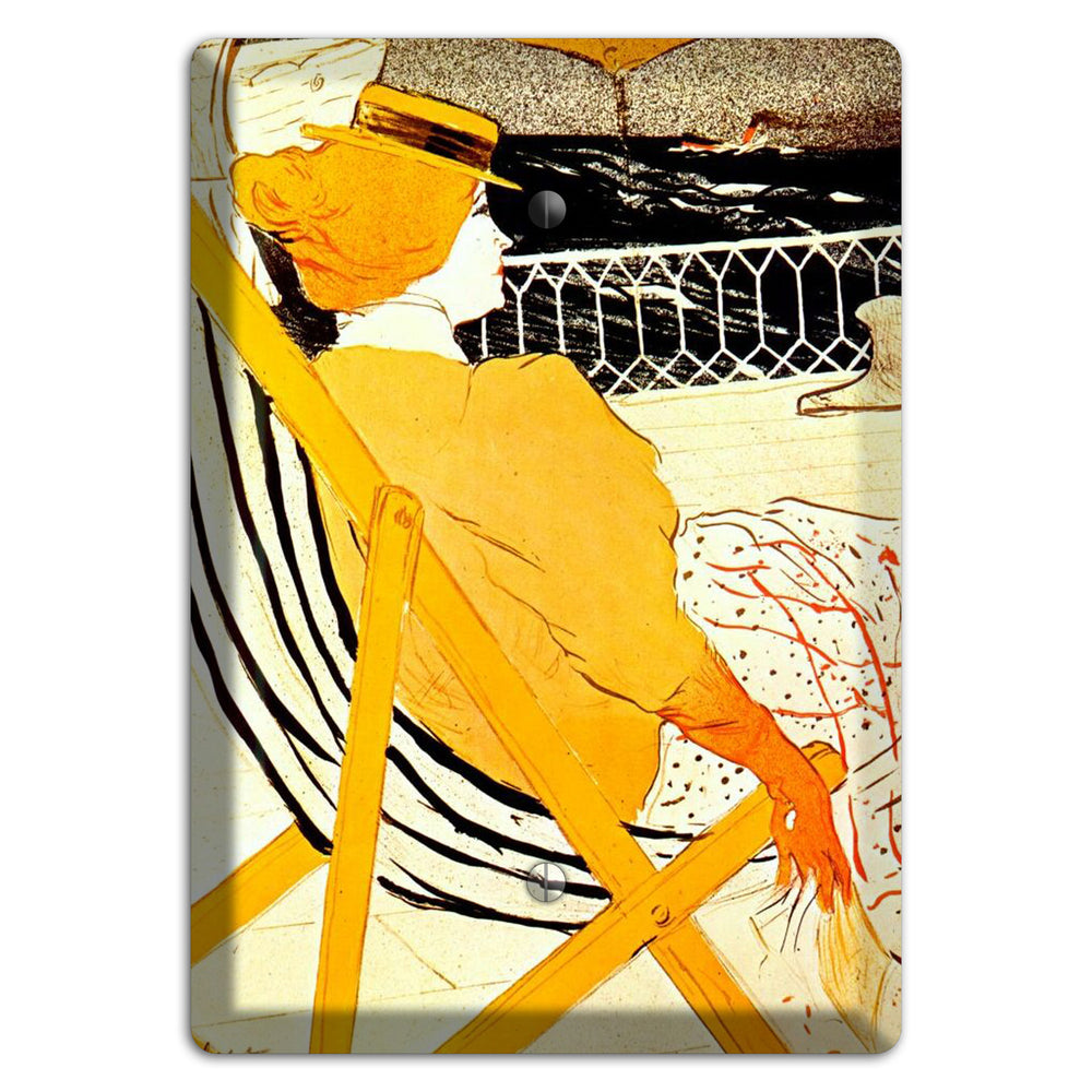 Passenger in Cabin Vintage Poster Blank Wallplate