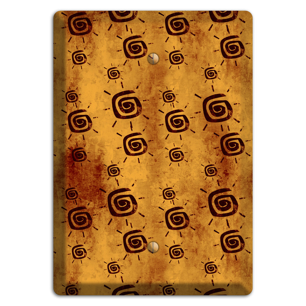 Mustard with Maroon Swirl Blank Wallplate