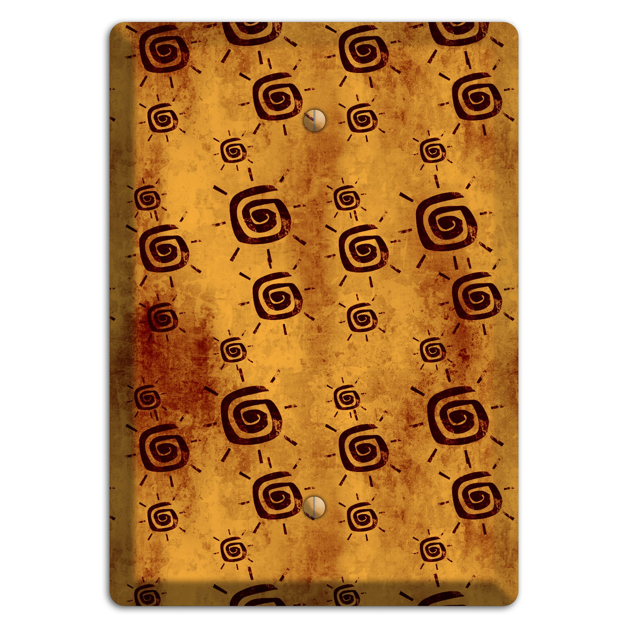 Mustard with Maroon Swirl Blank Wallplate