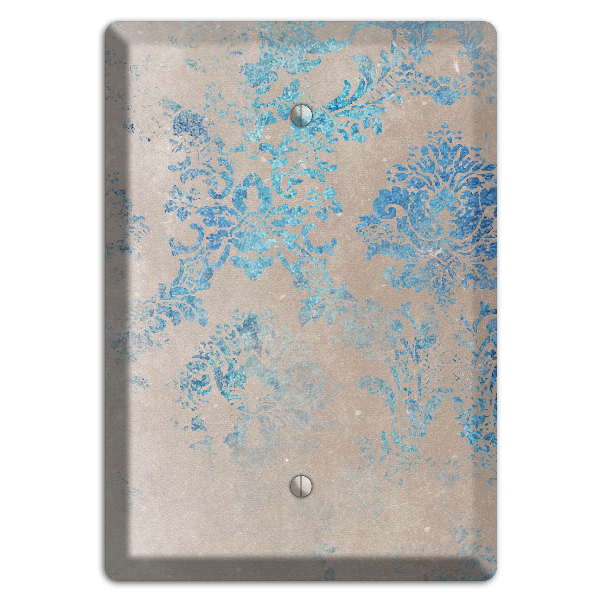 Pewter Whimsical Damask Blank Wallplate