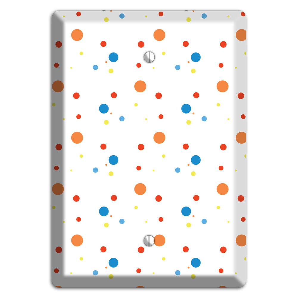 White with Multi Color Small Dots 2 Blank Wallplate