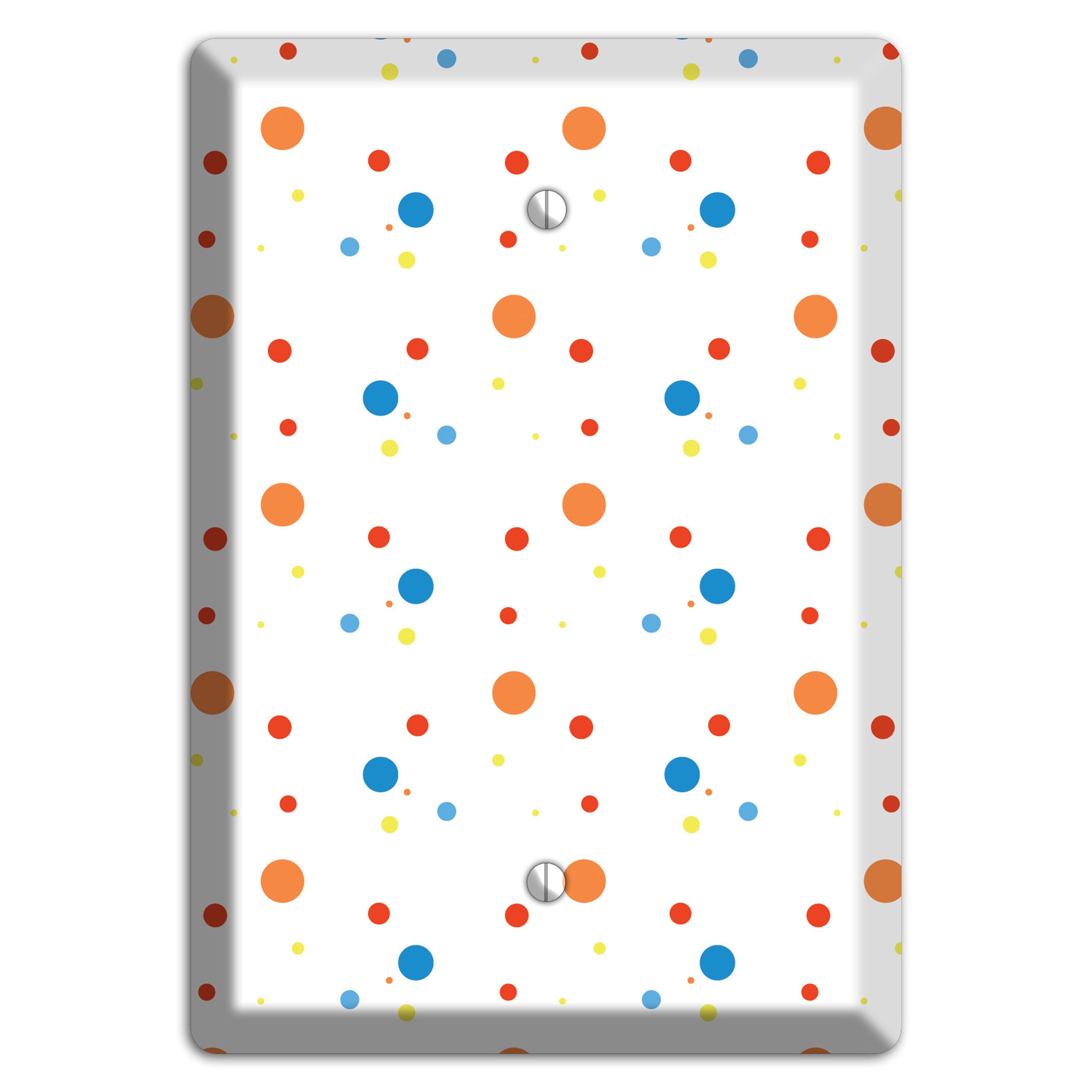 White with Multi Color Small Dots 2 Blank Wallplate