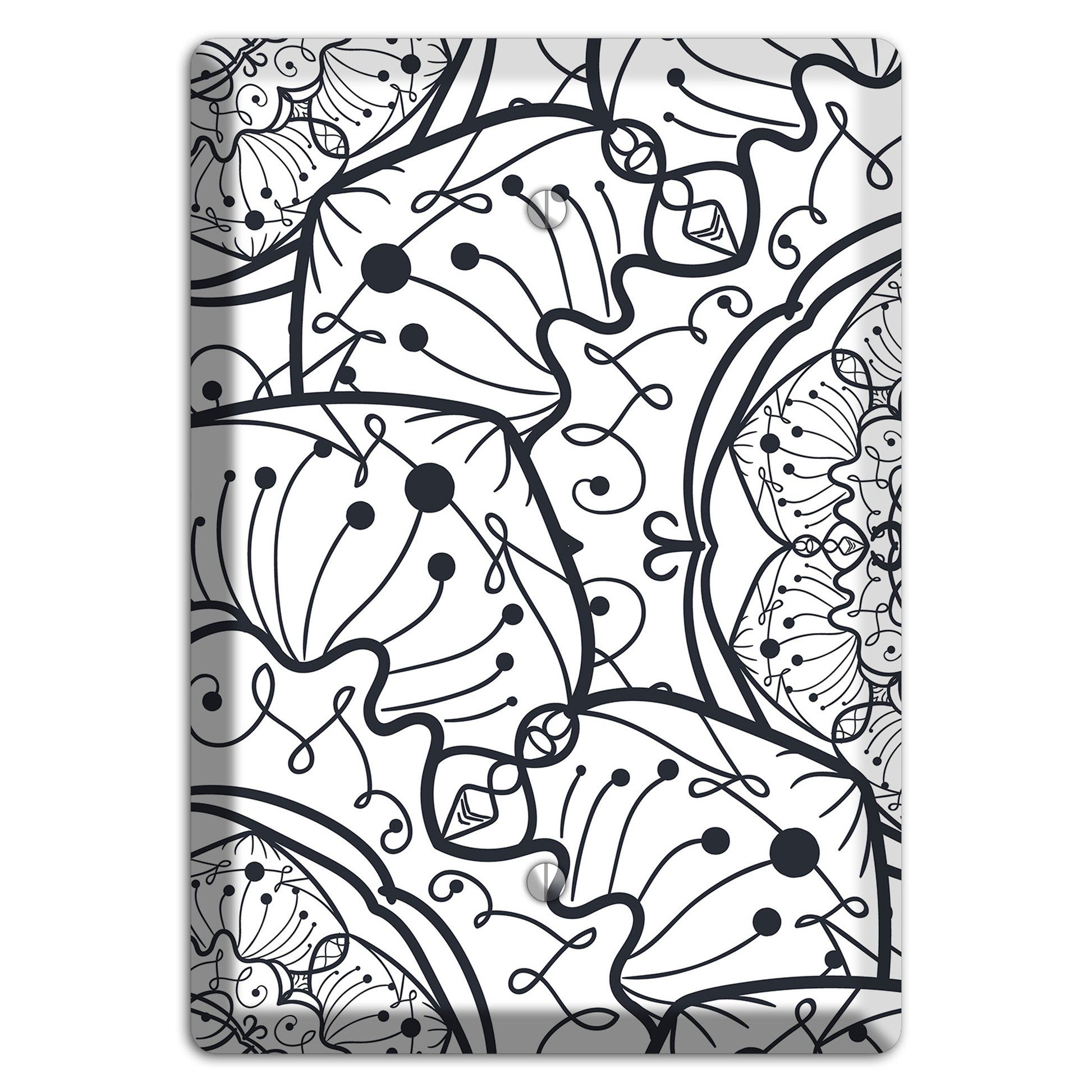 Mandala Black and White Style M Cover Plates Blank Wallplate