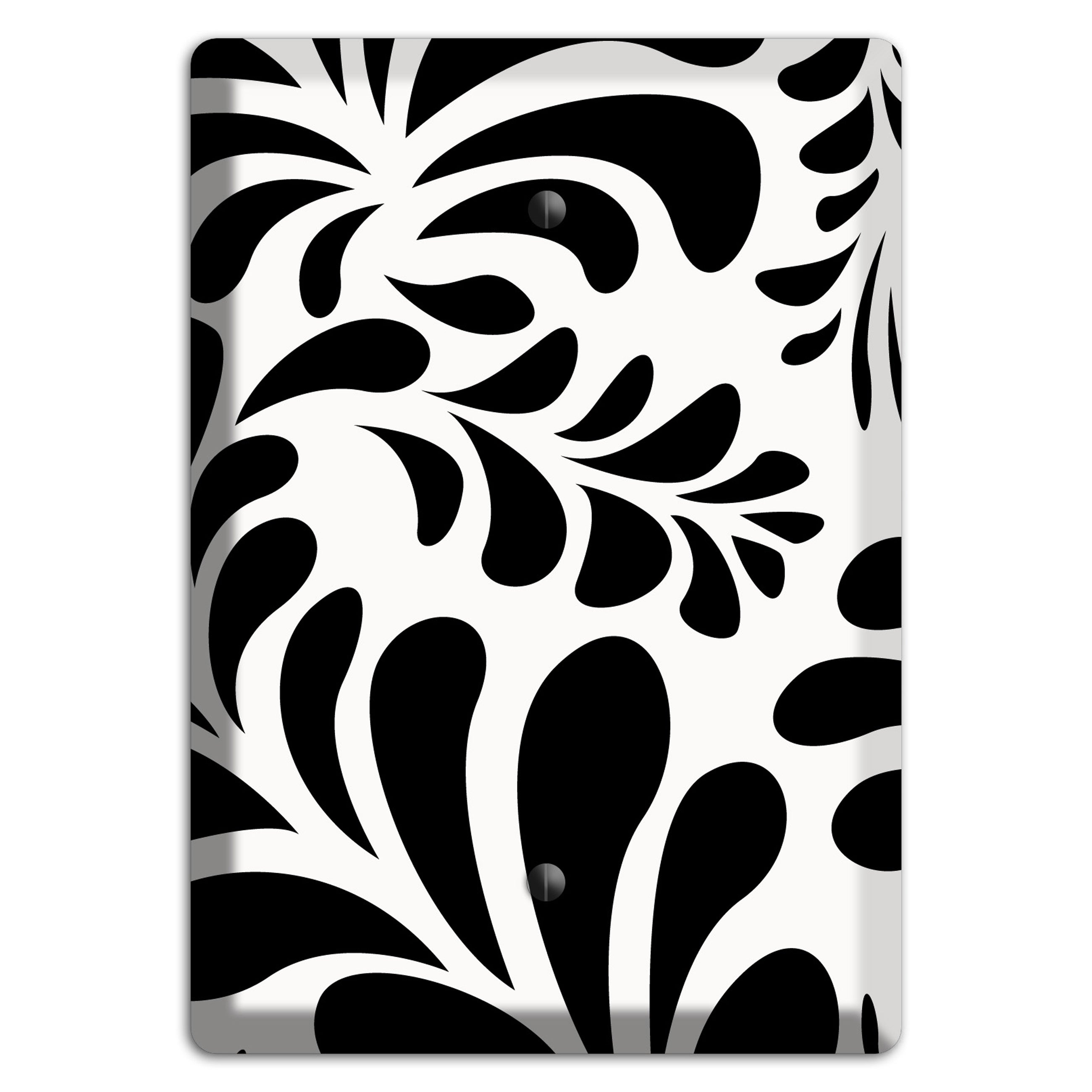 White with Black Herati Blank Wallplate