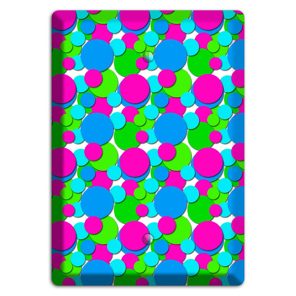 Fuschia Lime Blue Bubble Dots Blank Wallplate