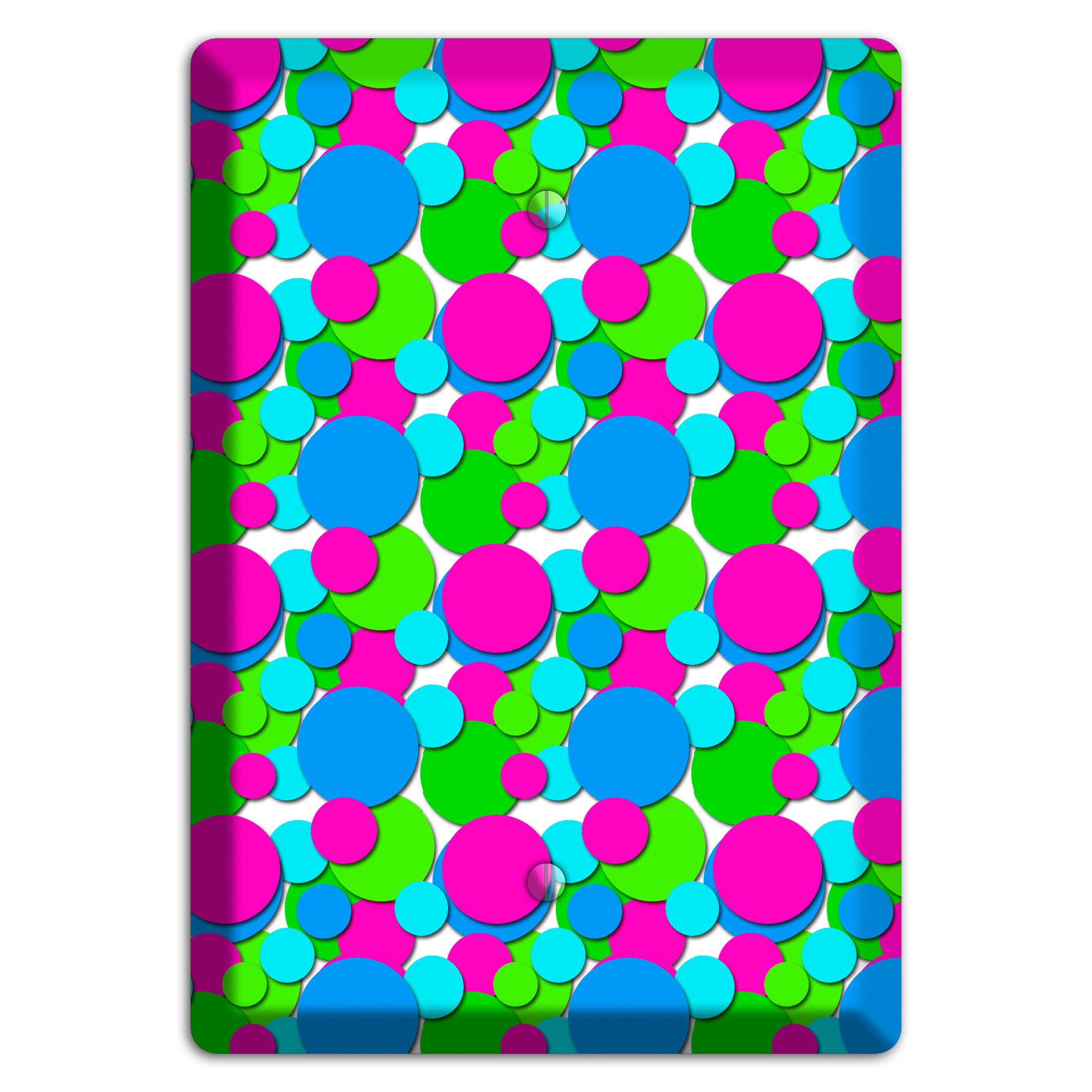 Fuschia Lime Blue Bubble Dots Blank Wallplate