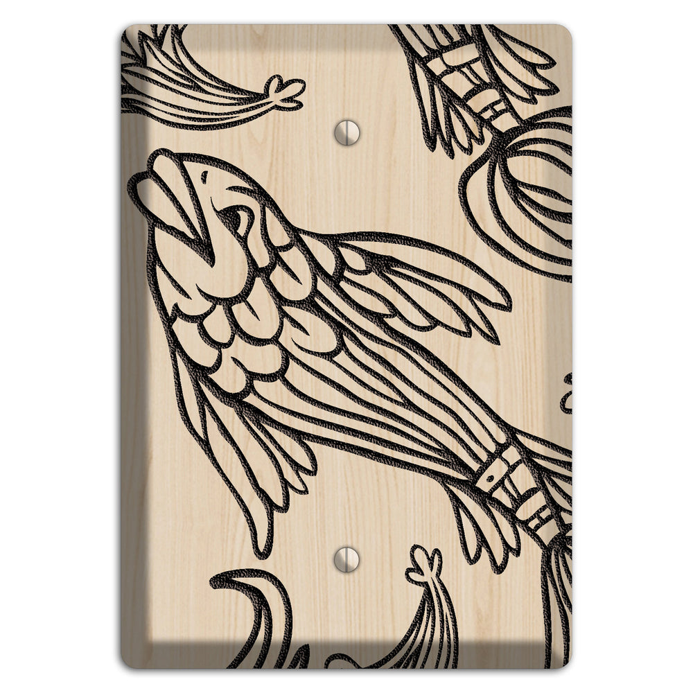Koi Wood Lasered Blank Wallplate